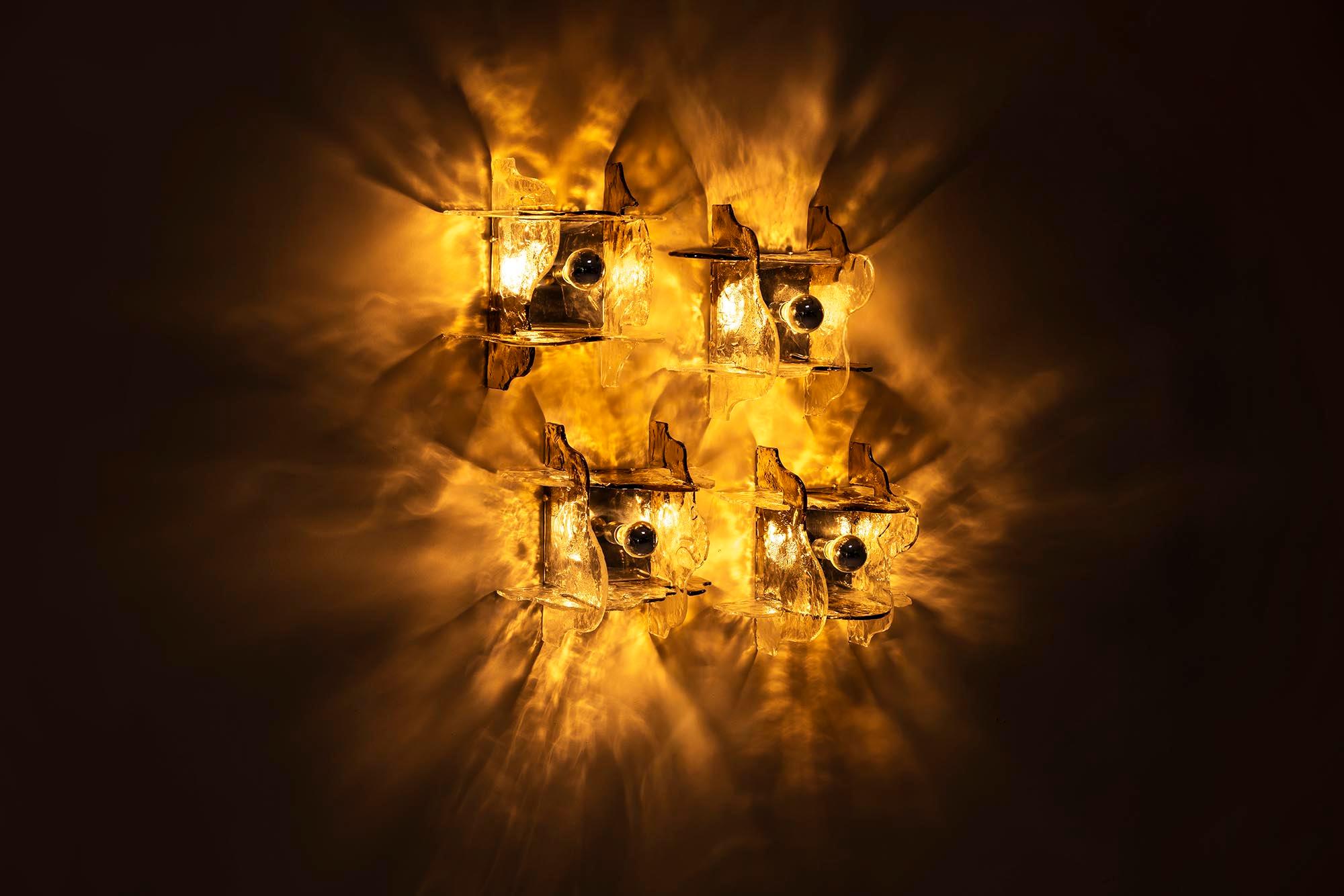 Set di quattro lampade da parete o da soffitto LP 263 di Carlo Nason per Mazzega in vendita 6