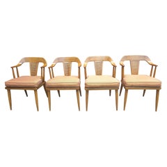 Set of Four Lubberts and Mulder for Tomlinson Walnut and Cane Bak  Armchair