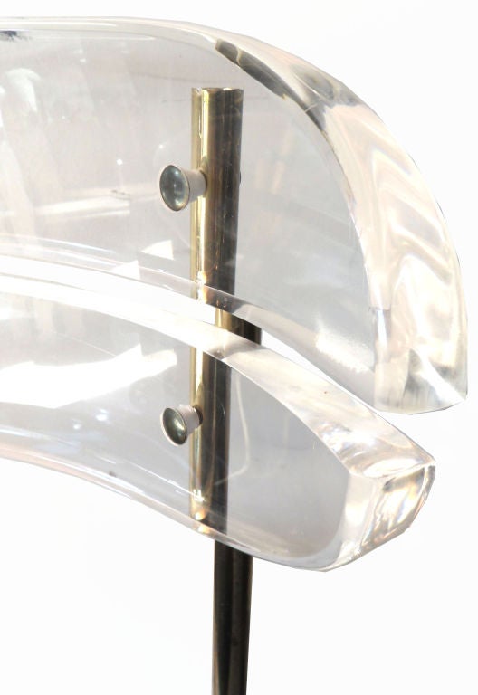 American Set of Four Lucite and Chrome Barstools For Sale