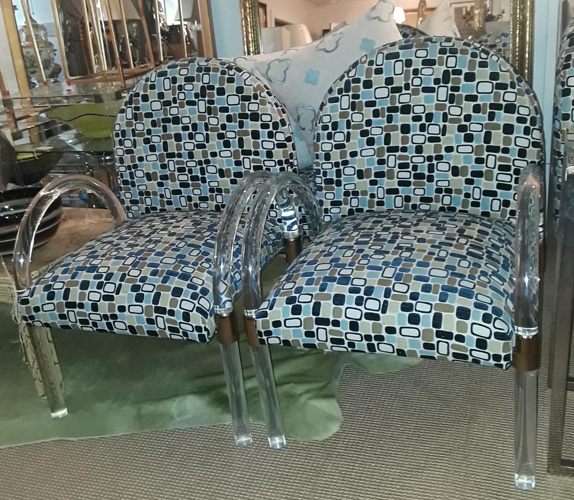 American Set of Four Lucite Armchairs in the Manner of Charles Hollis Jones