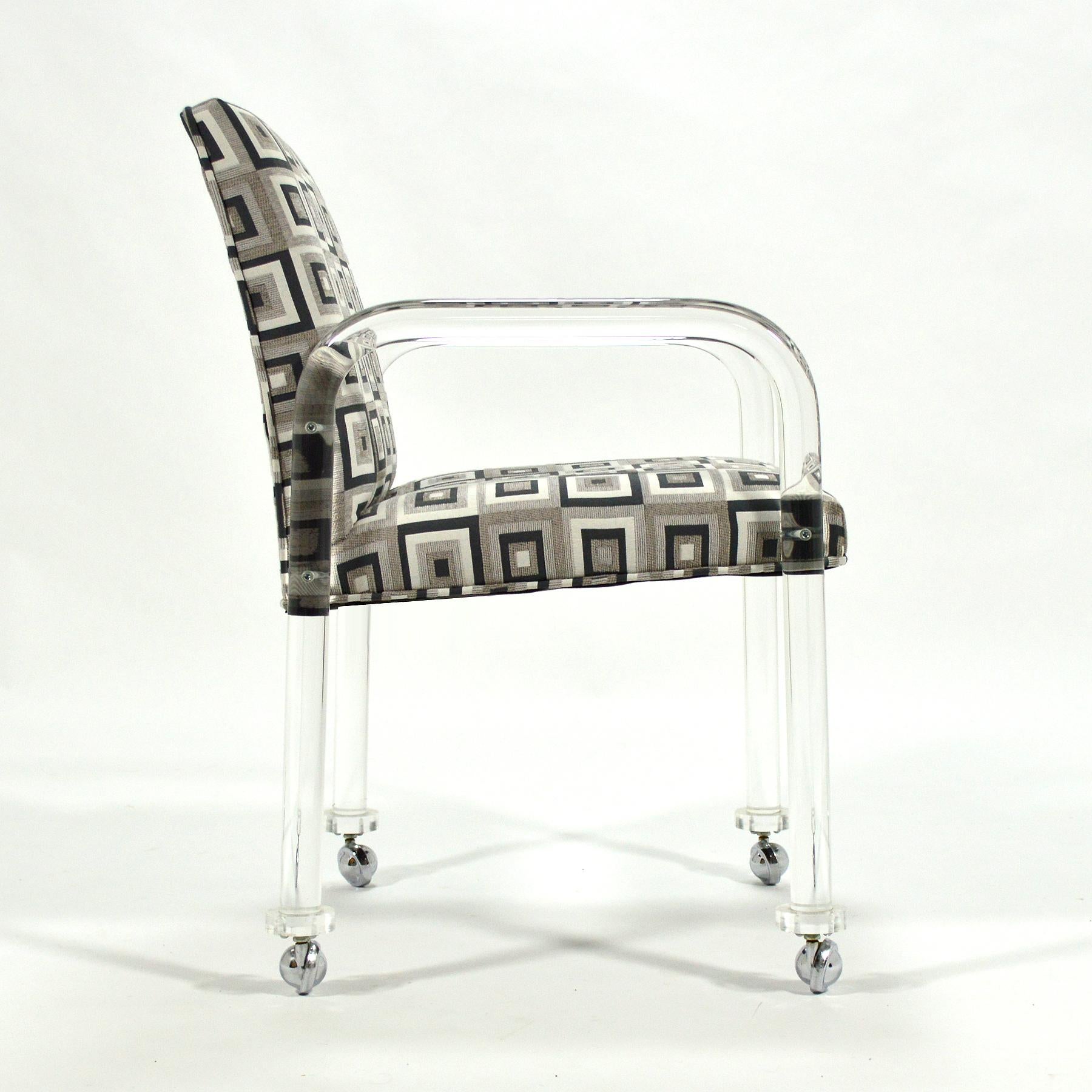 Late 20th Century Set of Four Lucite Armchairs in the manner of Charles Hollis Jones For Sale
