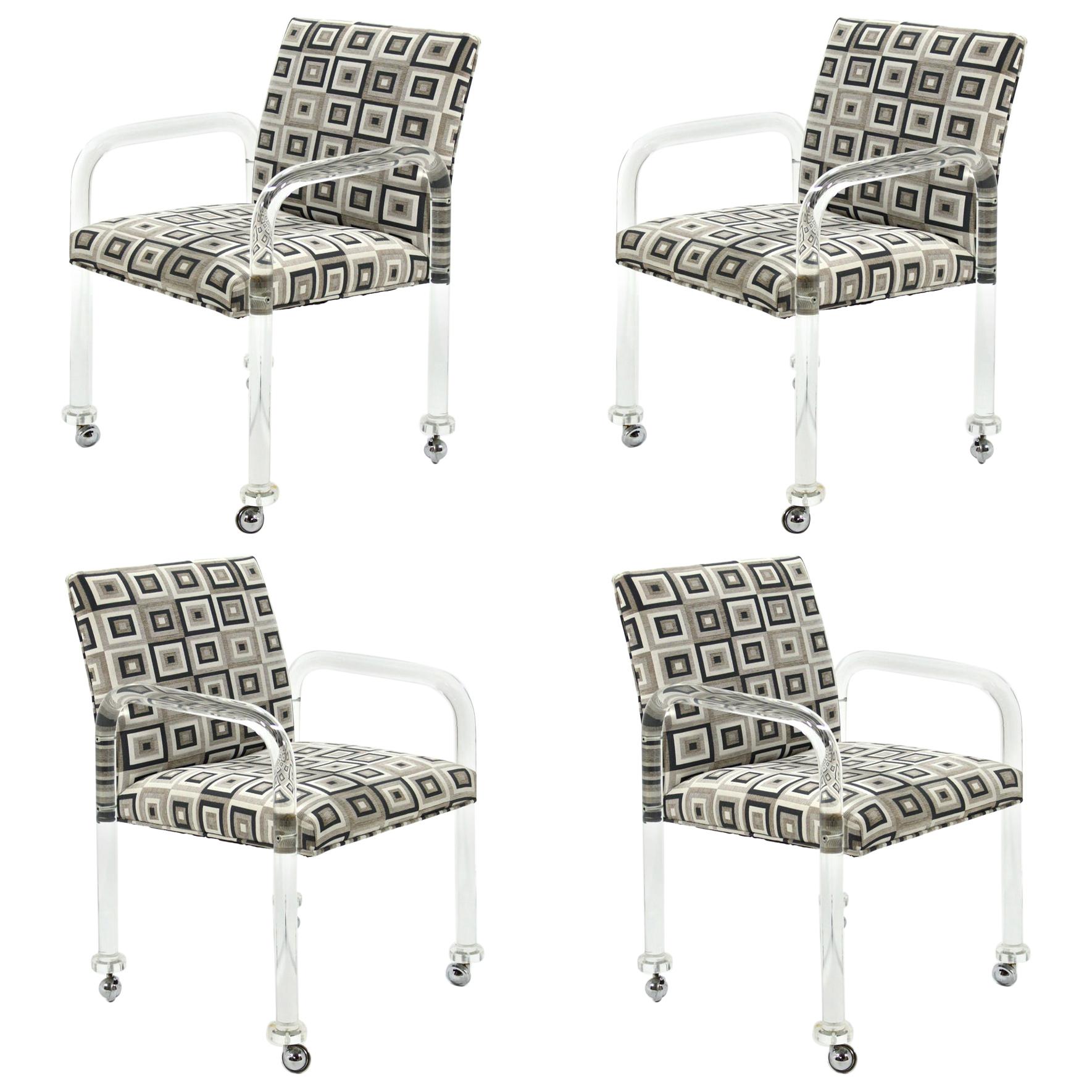 Set of Four Lucite Armchairs in the manner of Charles Hollis Jones For Sale