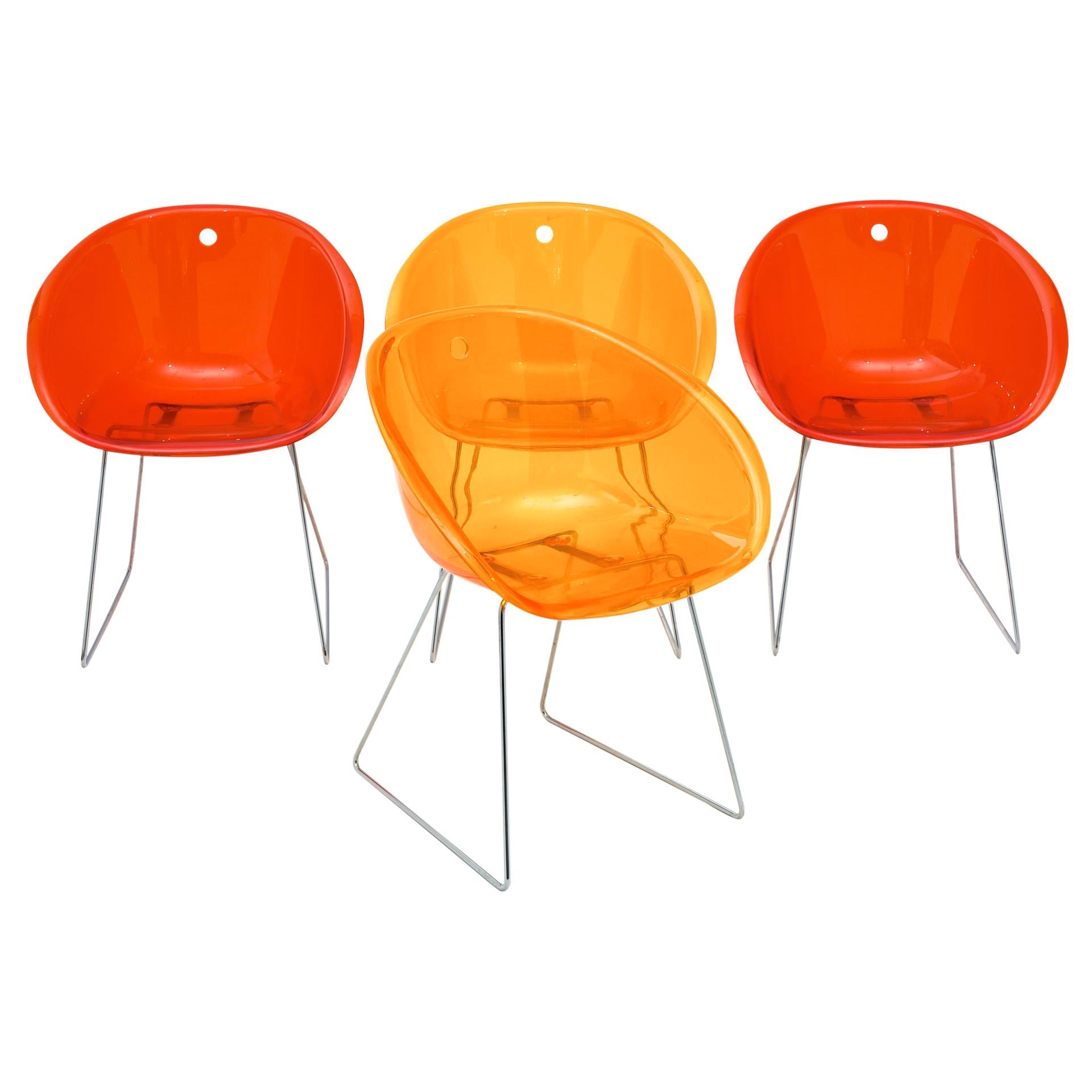 Set of Four Lucite Bucket Chairs at 1stDibs