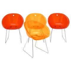 Set of Four Lucite Bucket Chairs