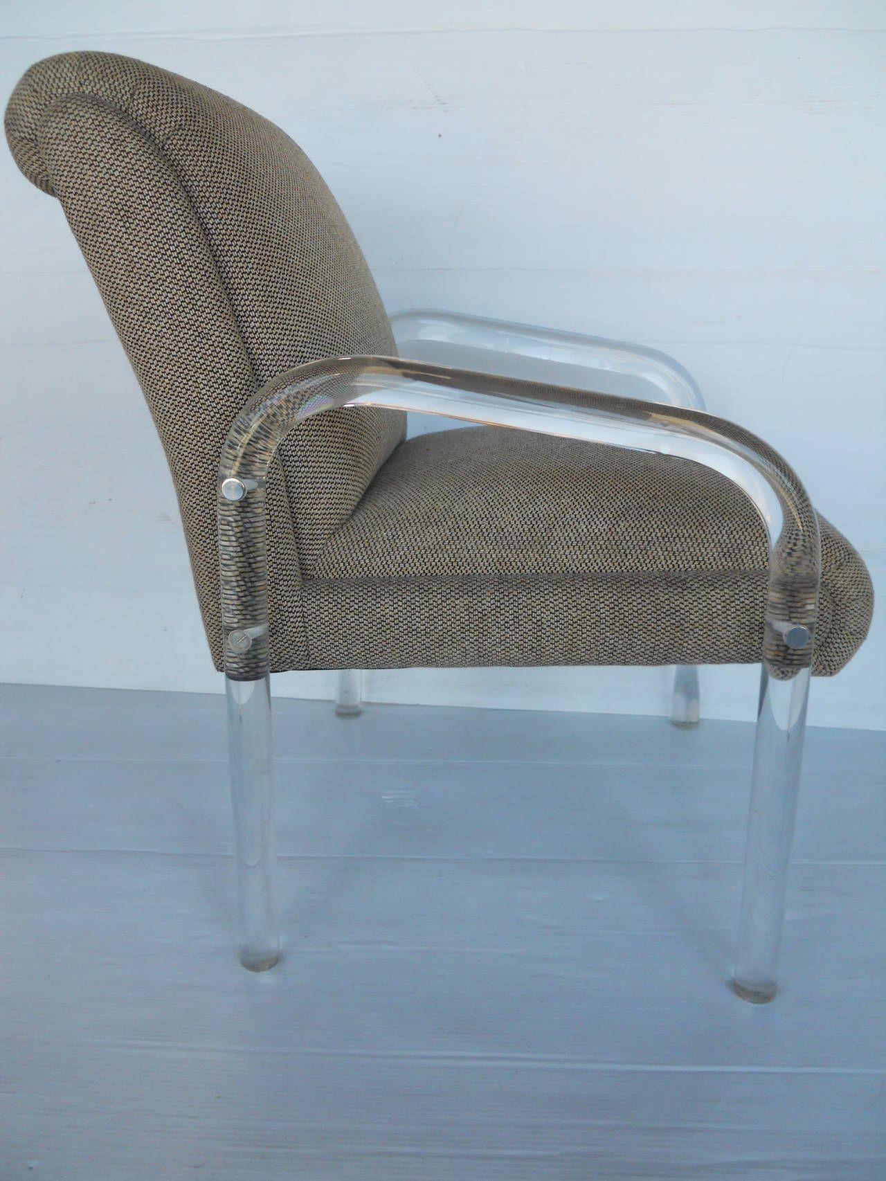 Late 20th Century Set of Four Lucite Dining Chairs by Lion in Frost For Sale