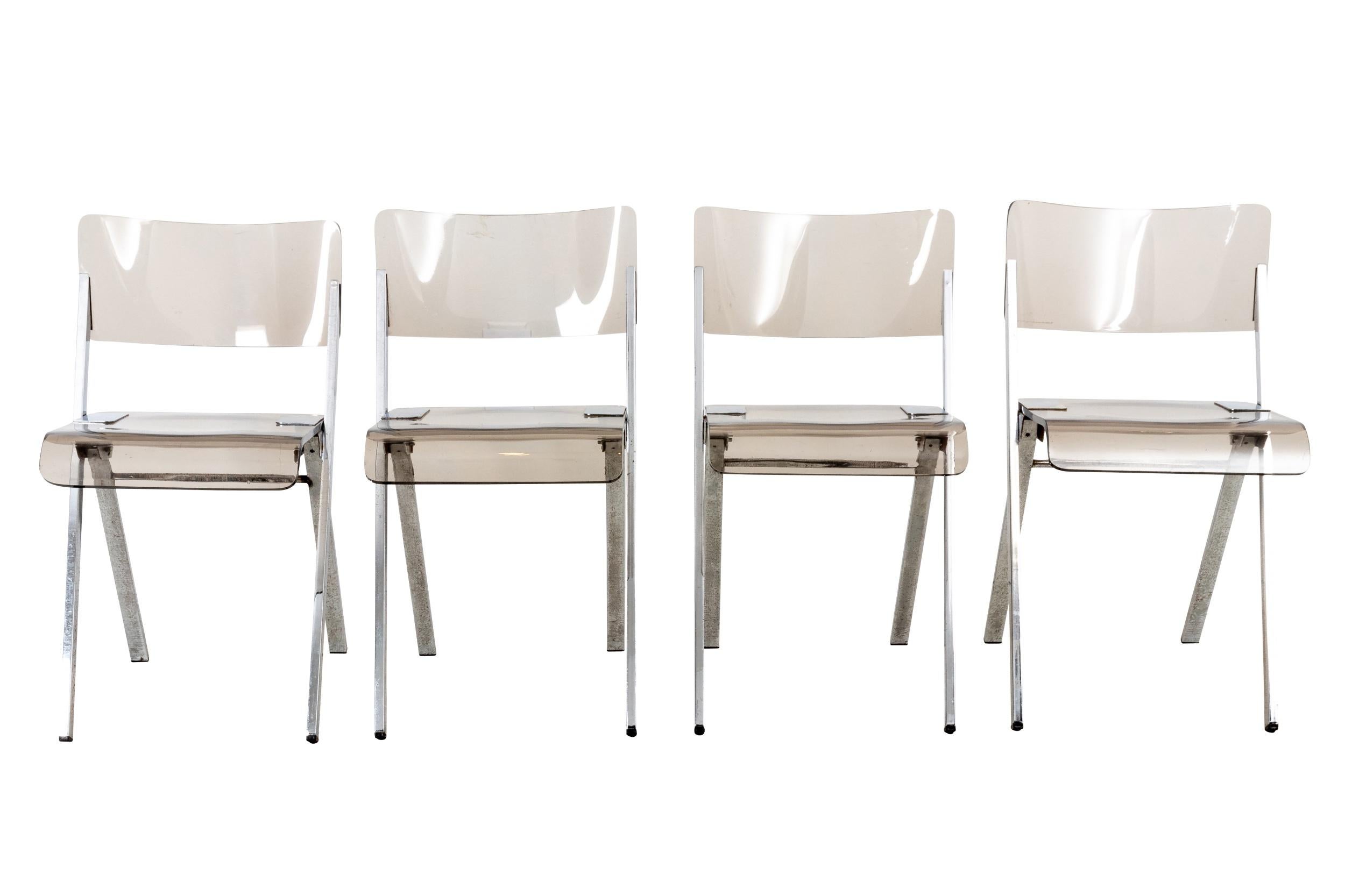 Set of Four Lucite Folding Chairs 2