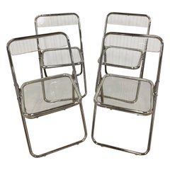 Set of Four Lucite Mid Century Folding chairs