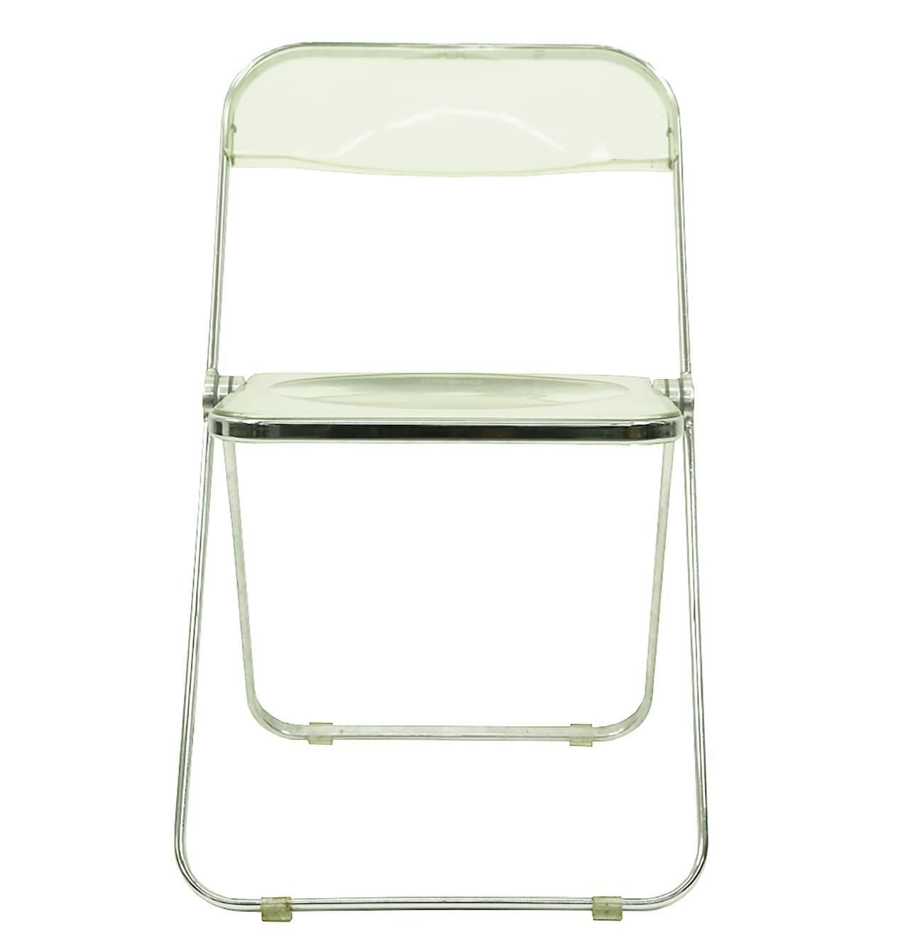 Set of Four Lucite Plia Chairs by Giancarlo Piretti for Castelli In Excellent Condition In New York, NY