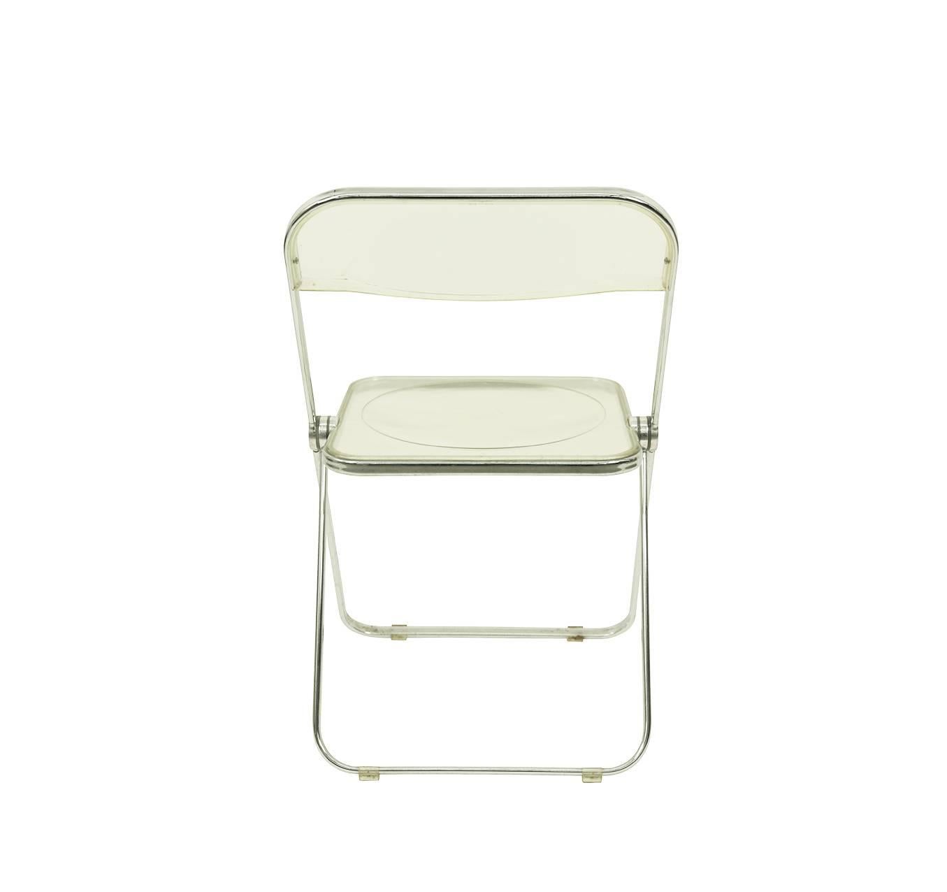 Late 20th Century Set of Four Lucite Plia Chairs by Giancarlo Piretti for Castelli