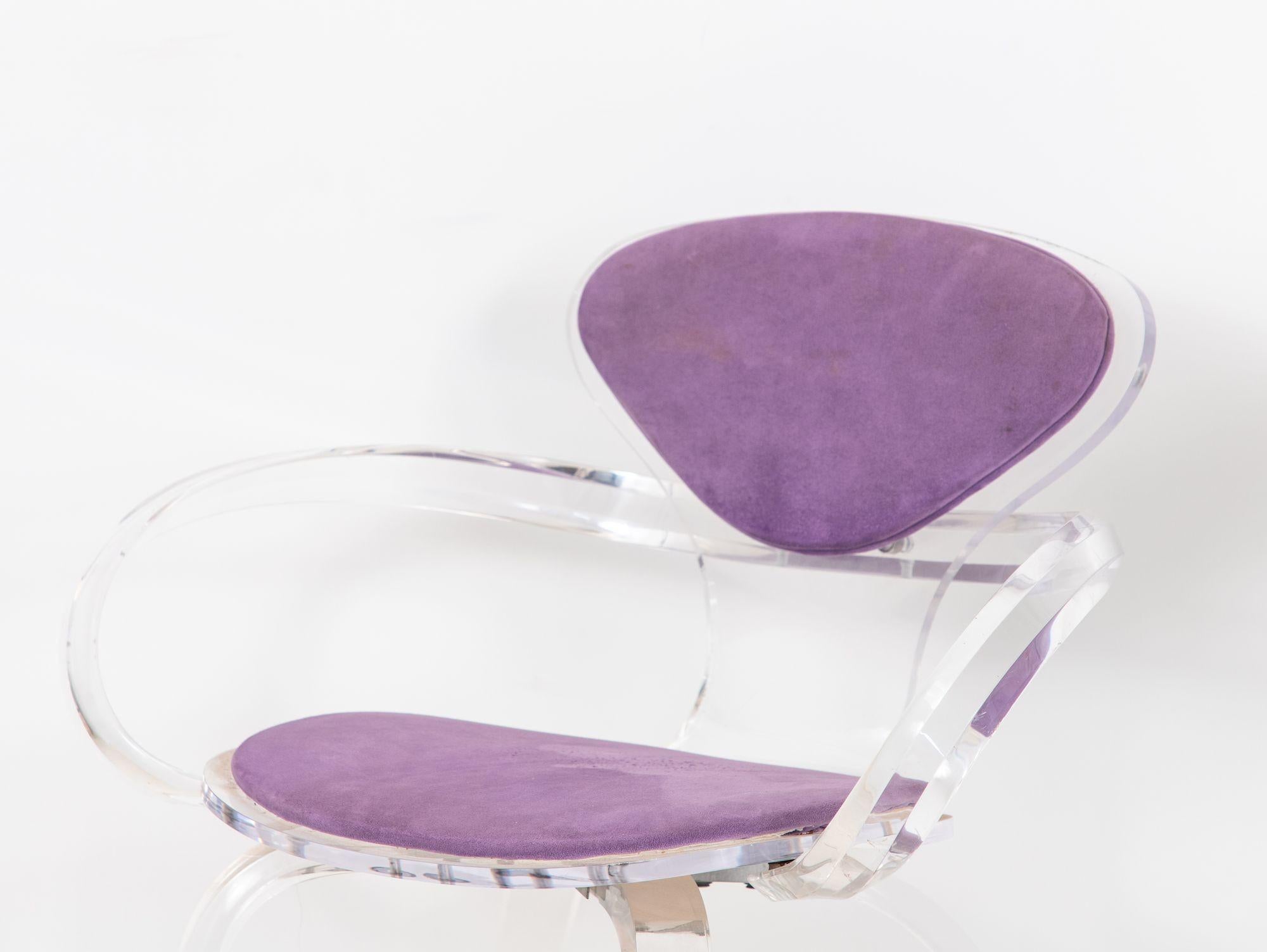 Late 20th Century Set of Four Lucite Pretzel Chairs in the Style of Cherner, 1970s