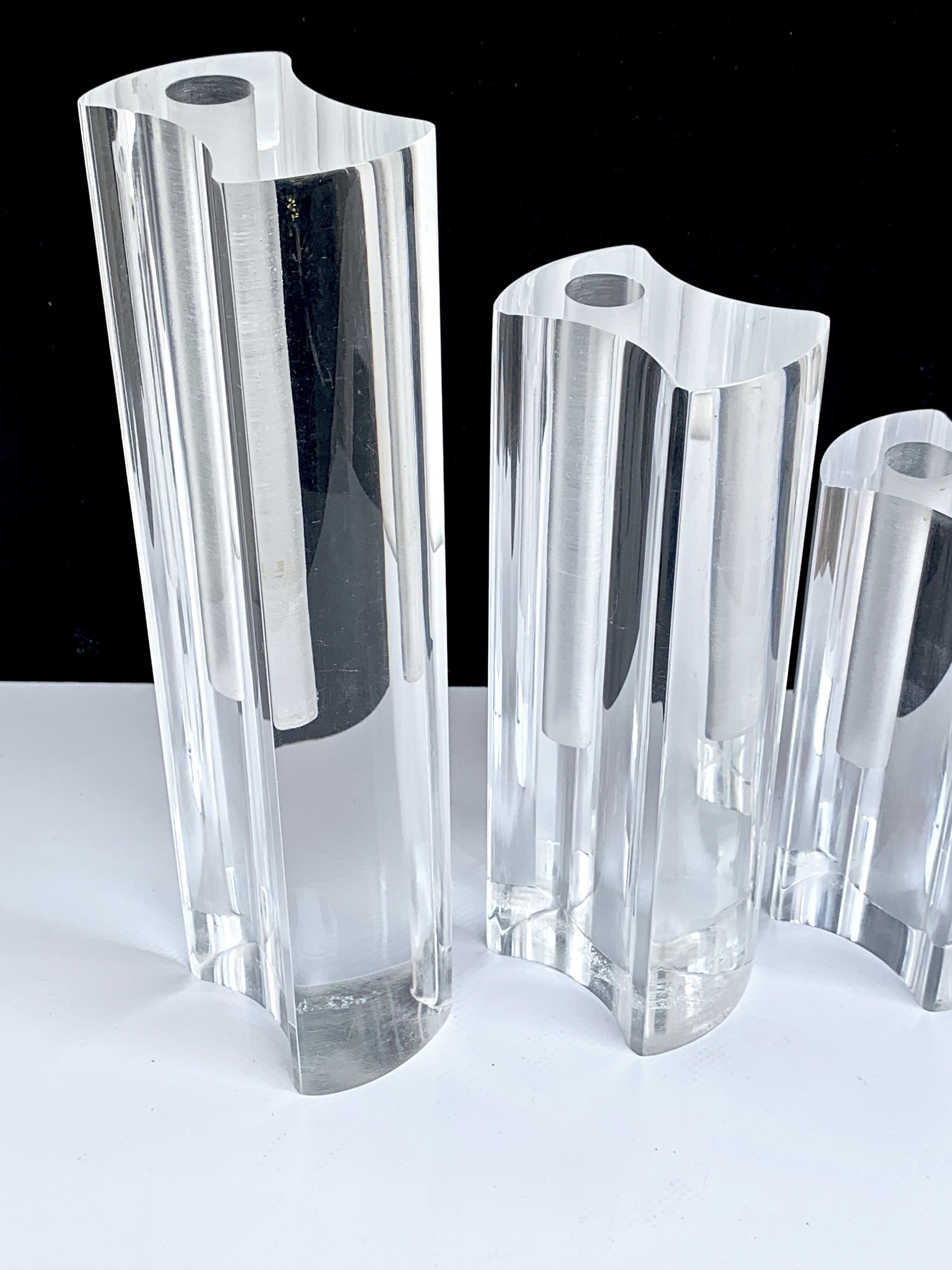 Set of Four Lucite Vases by Guzzini, Italy, 1970s Mid-Century Modern 1