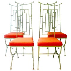 Set of Four Mackintosh Style Iron Chairs, 1960s
