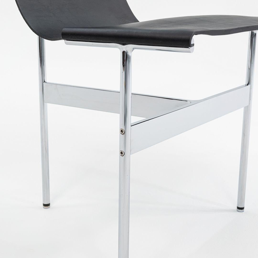 Juego de cuatro sillas de comedor Gratz TG-10 de cuero con armazón, hechas a medida en venta 4