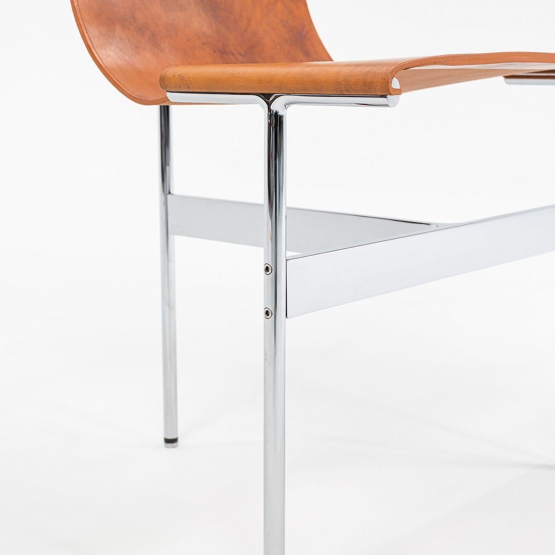 Ensemble de quatre chaises de salle à manger à dossier Gratz TG-10 en cuir avec cadre, fabriquées sur commande en vente 4