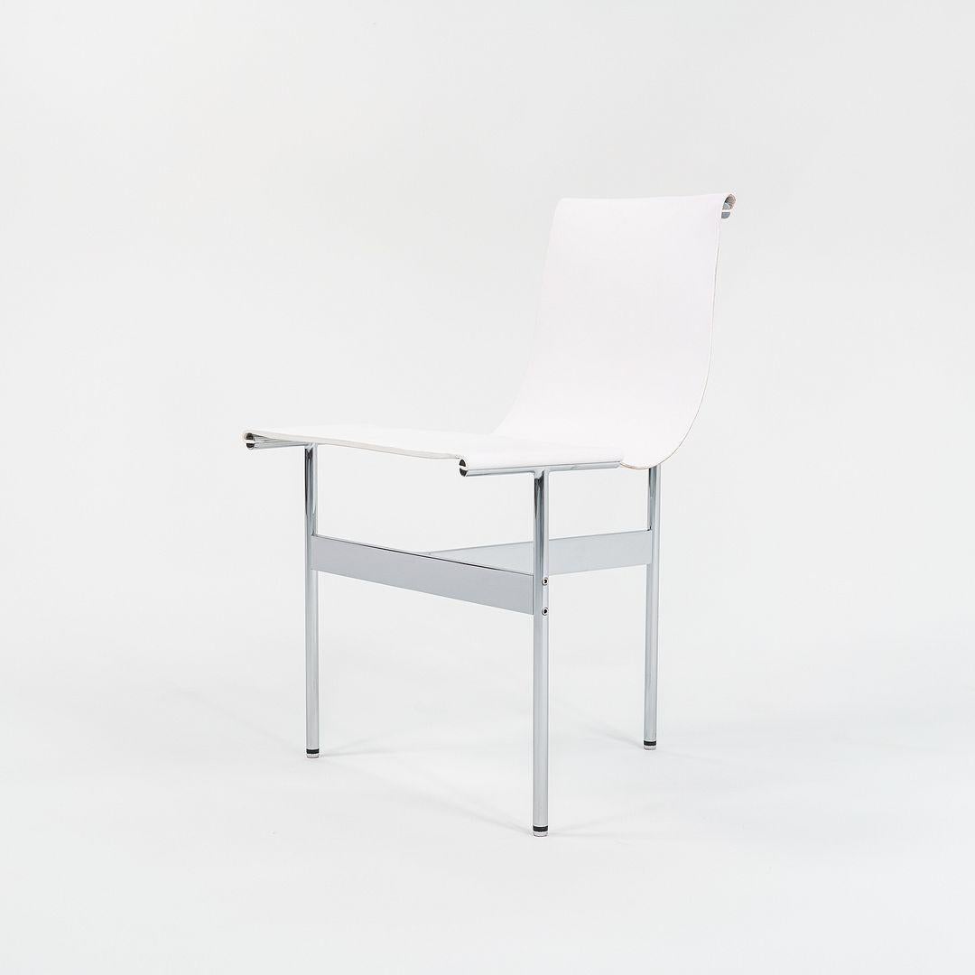 Moderne Ensemble de quatre chaises de salle à manger à dossier Gratz TG-10 en cuir avec cadre, fabriquées sur commande en vente