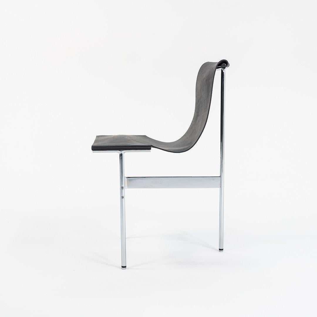 Juego de cuatro sillas de comedor Gratz TG-10 de cuero con armazón, hechas a medida Estadounidense en venta