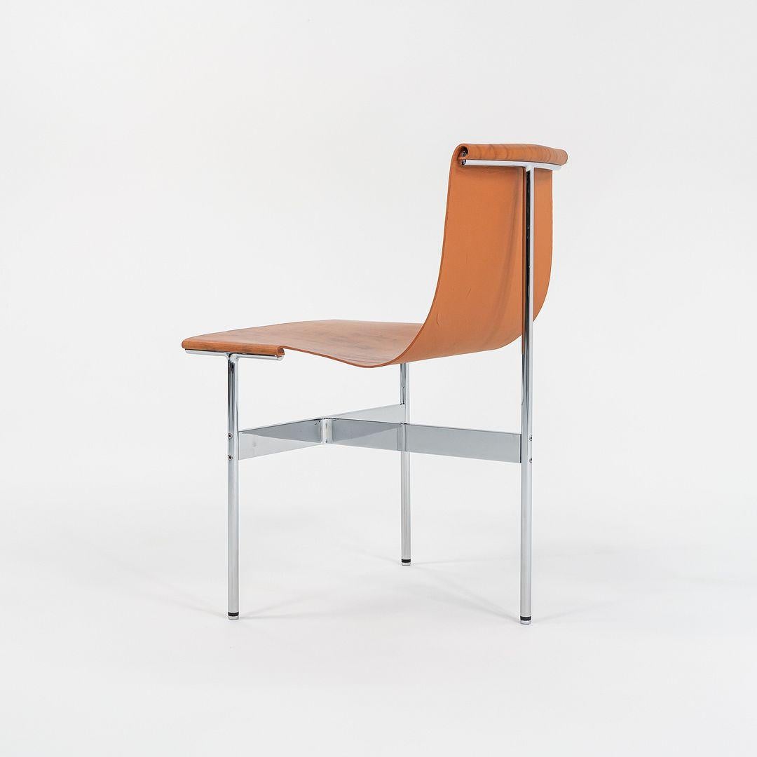 Ensemble de quatre chaises de salle à manger à dossier Gratz TG-10 en cuir avec cadre, fabriquées sur commande Bon état - En vente à Philadelphia, PA