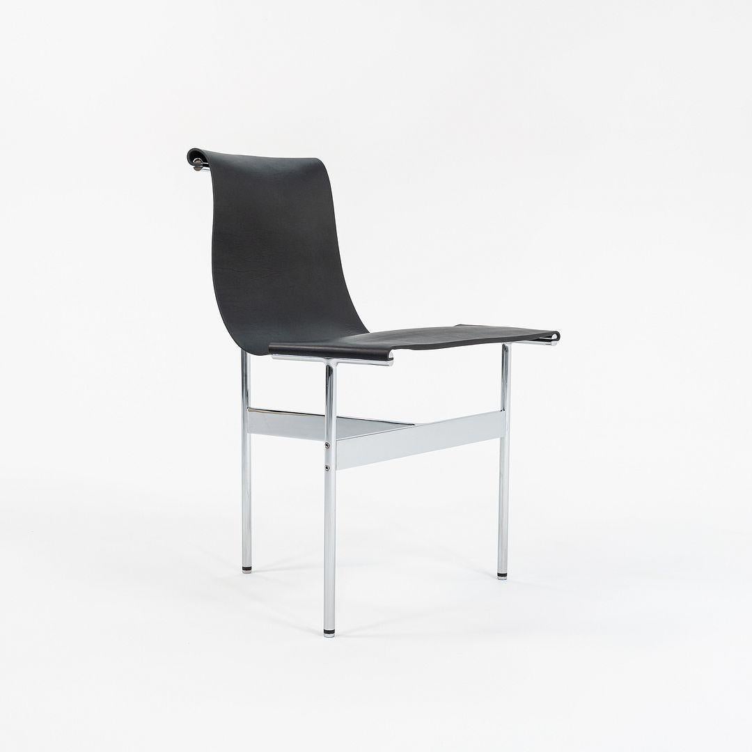 Juego de cuatro sillas de comedor Gratz TG-10 de cuero con armazón, hechas a medida en venta 2