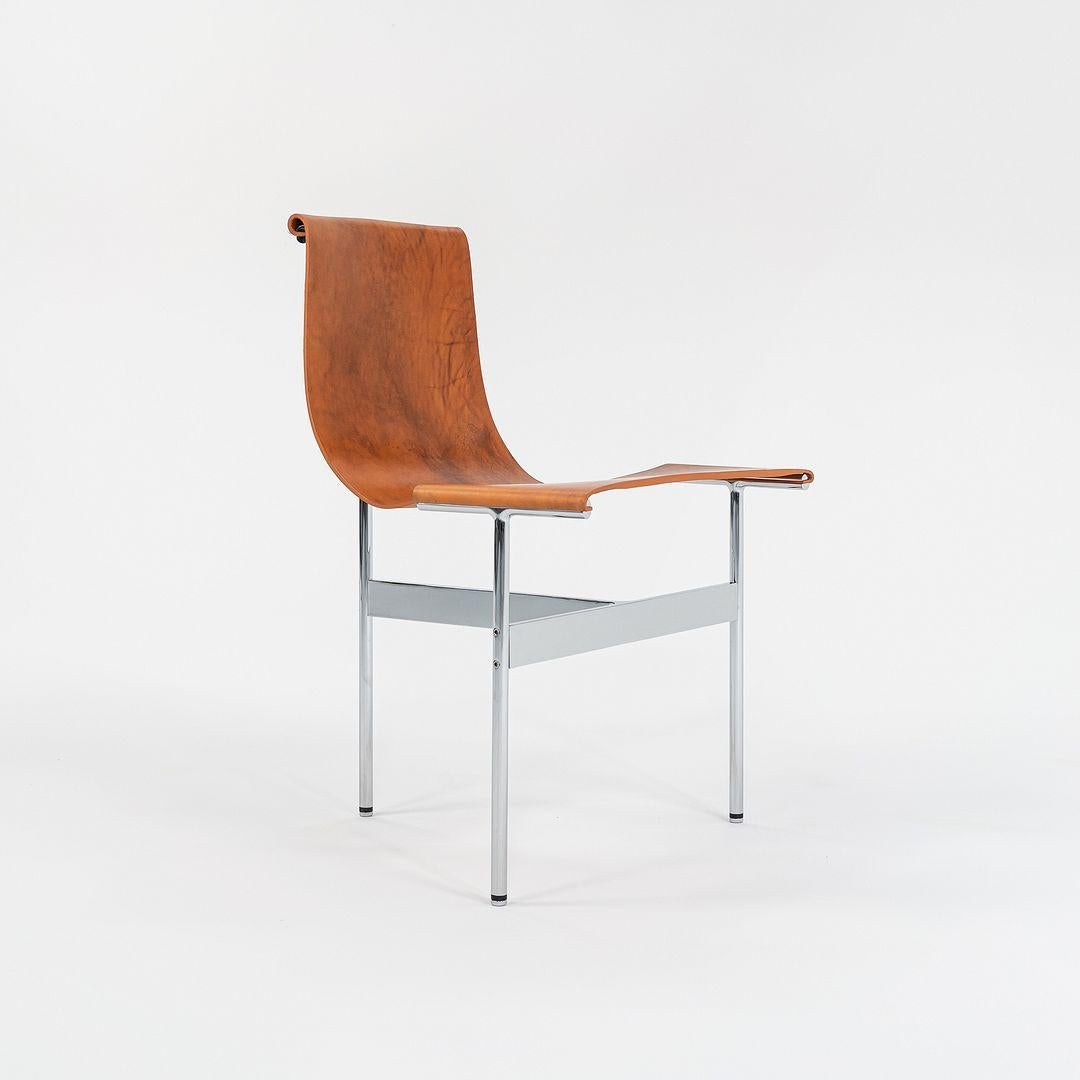 Ensemble de quatre chaises de salle à manger à dossier Gratz TG-10 en cuir avec cadre, fabriquées sur commande en vente 2
