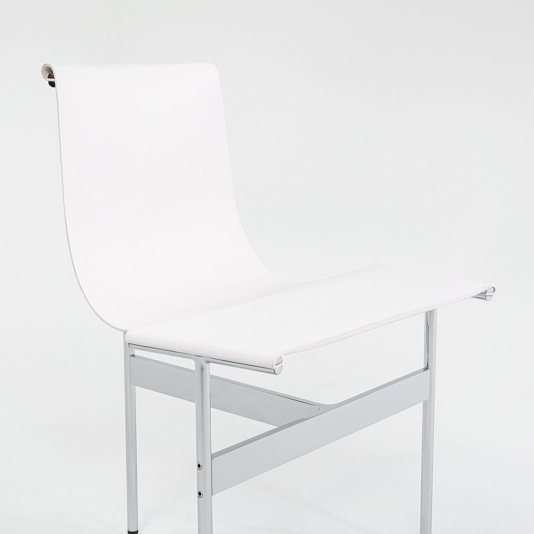 Ensemble de quatre chaises de salle à manger à dossier Gratz TG-10 en cuir avec cadre, fabriquées sur commande en vente 2
