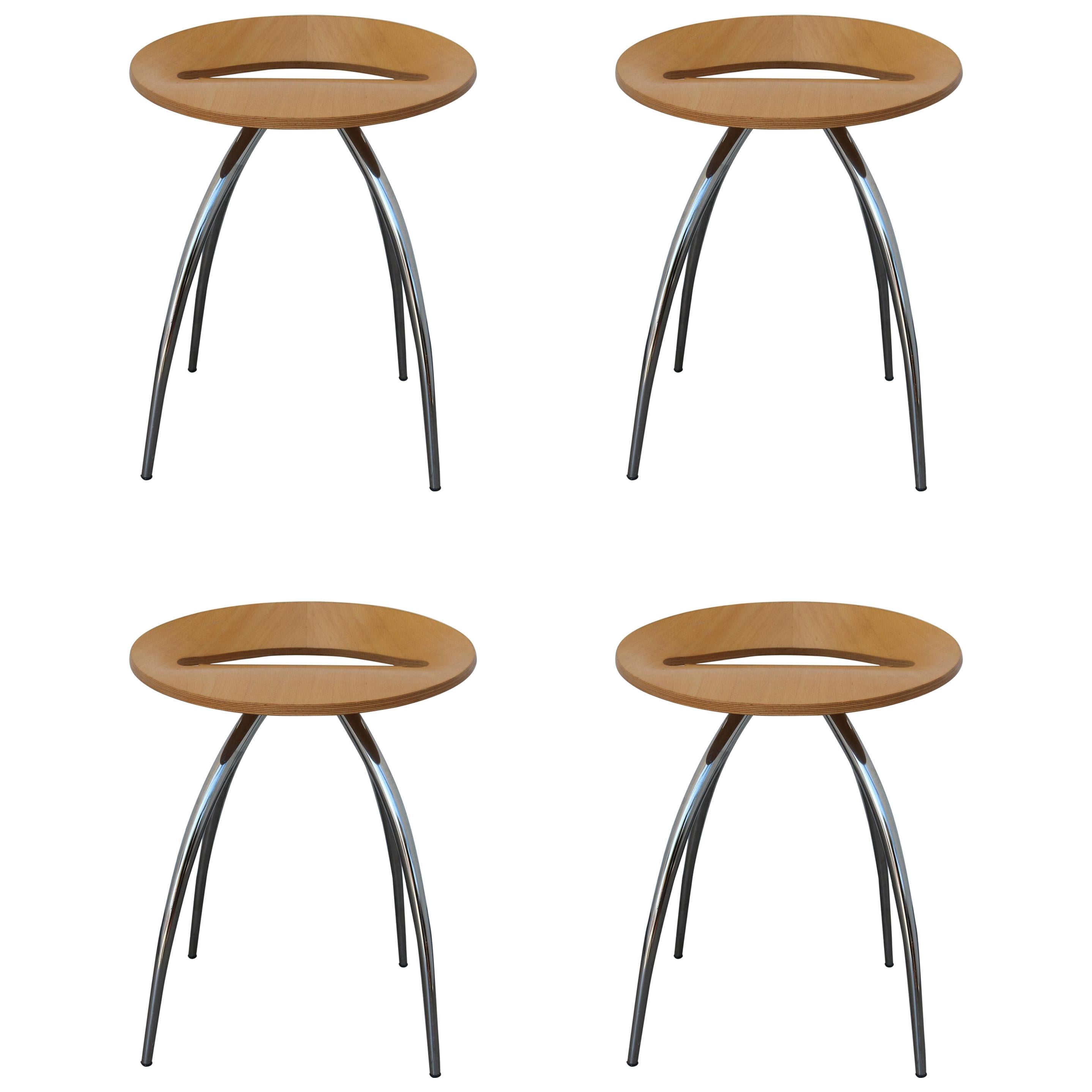 Set of Four Magis Lyra Stools by the Design Group Italia