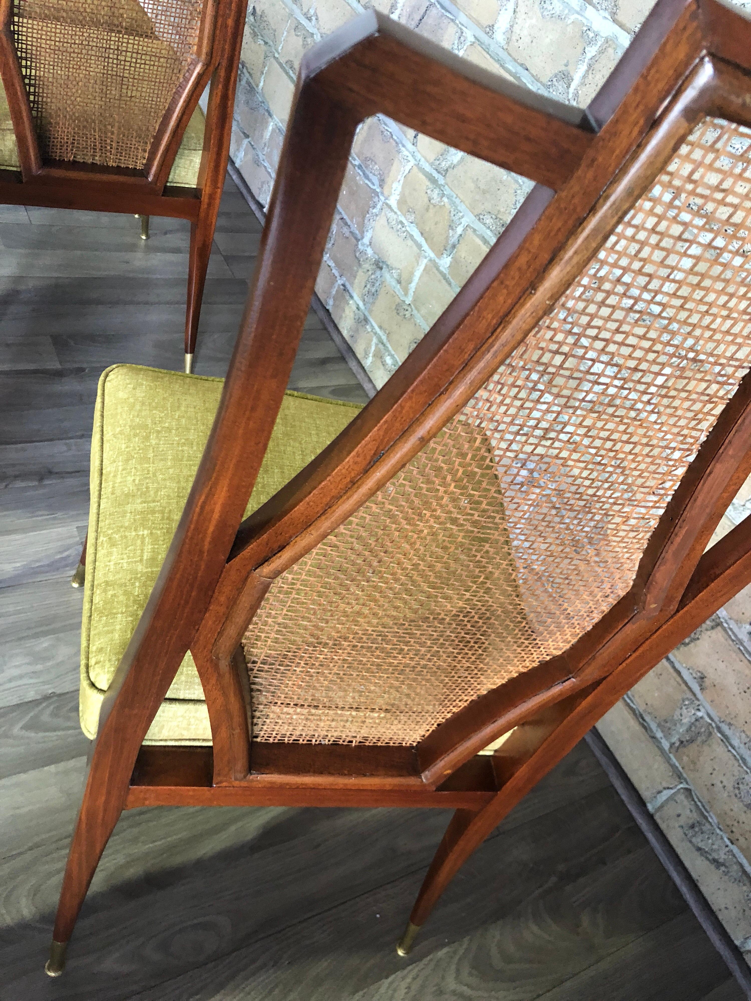 Set of Four Mahogany and Cane Dining Chairs 2