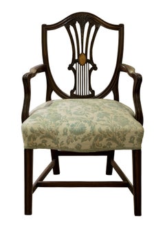 Set of Four Mahogany Hepplewhite Style Shield Back Armchairs