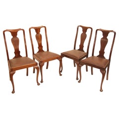 Antique Set of Four Mahogany Queen Anne Style Chairs