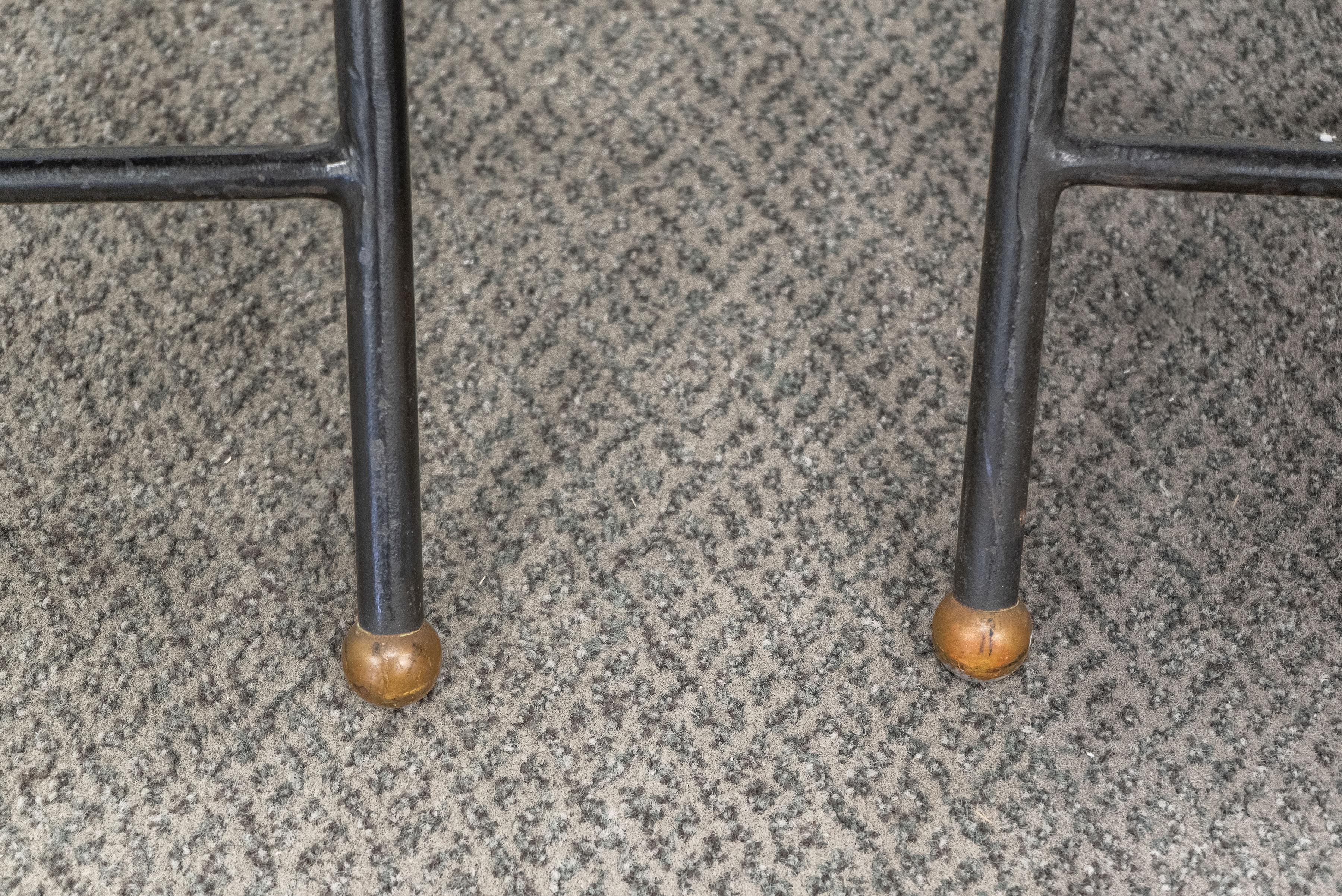 Leather Set of Four Maison Jansen Campaign Folding Chairs For Sale