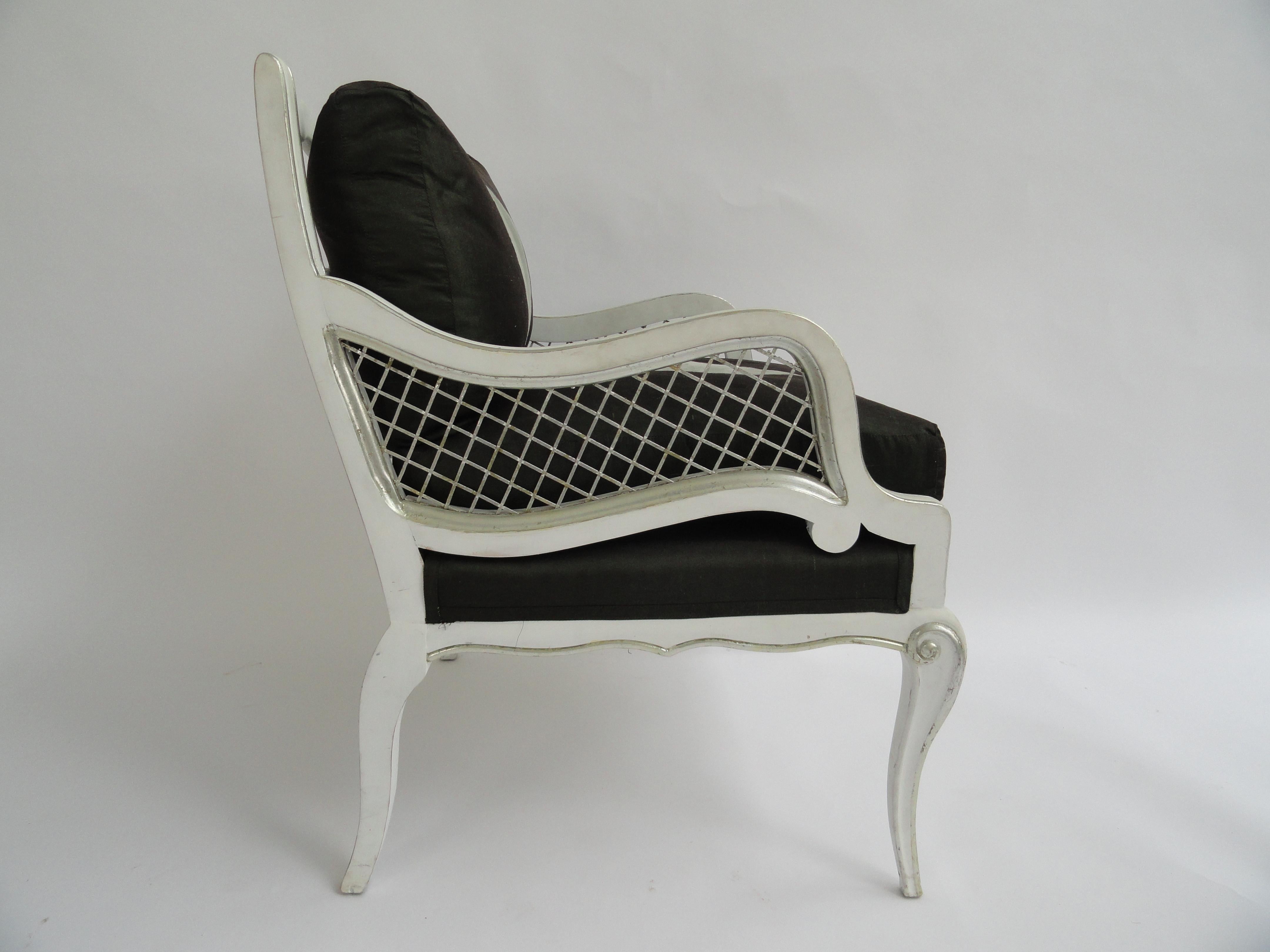 French Set of Four Maison Jansen Harlequin Armchairs For Sale
