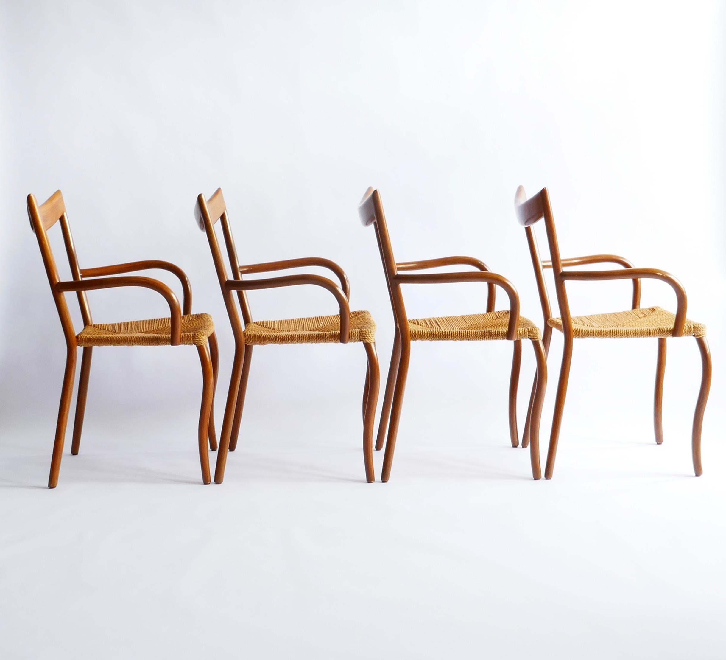 Set of Four Manila Dining Arm chairs by Val Padilla for Jasper Conran, 1970s In Good Condition In London, GB