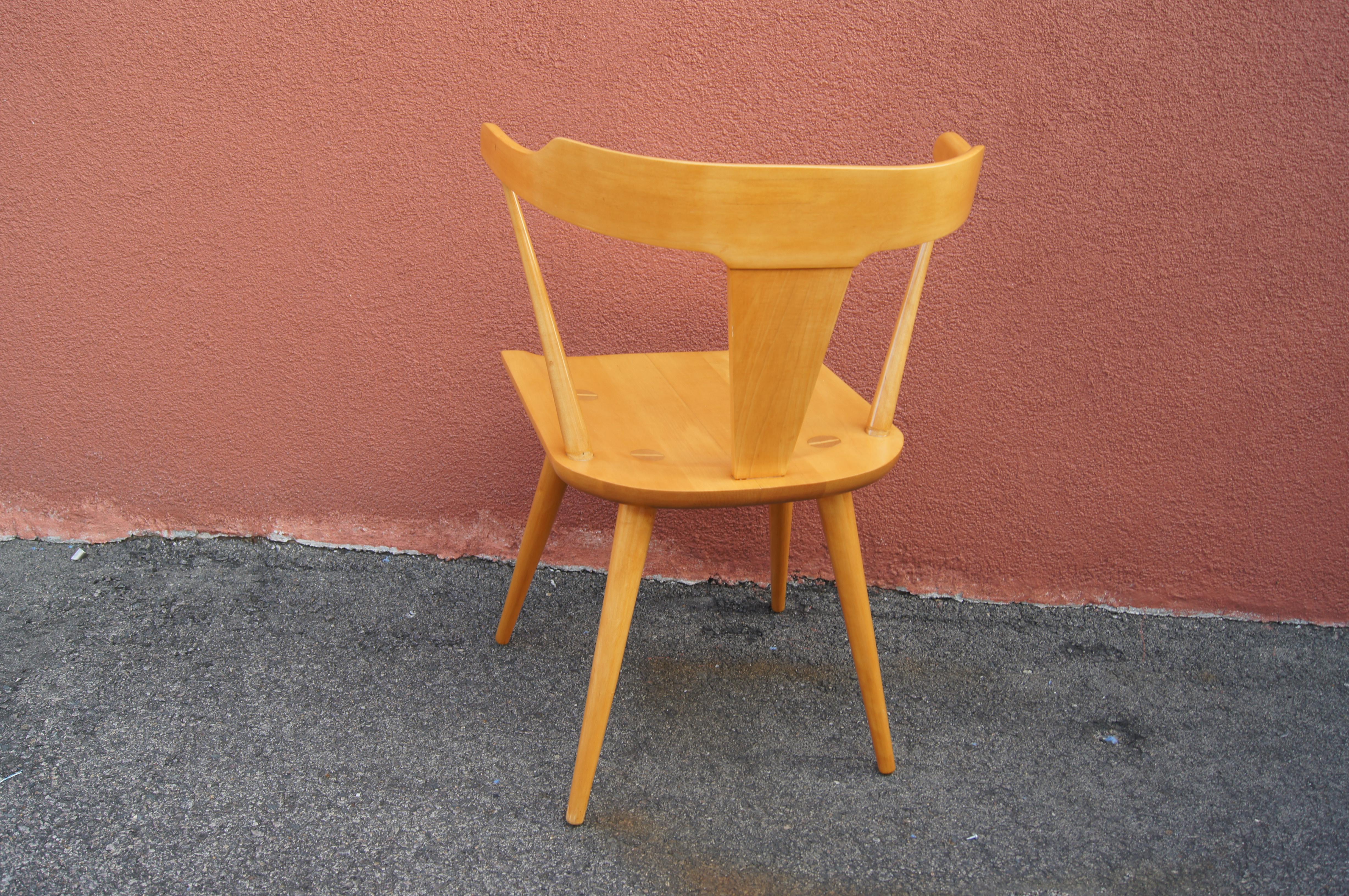 Mid-Century Modern Set of Four Maple T-Back Dining Chairs by Paul McCobb for the Planner Group