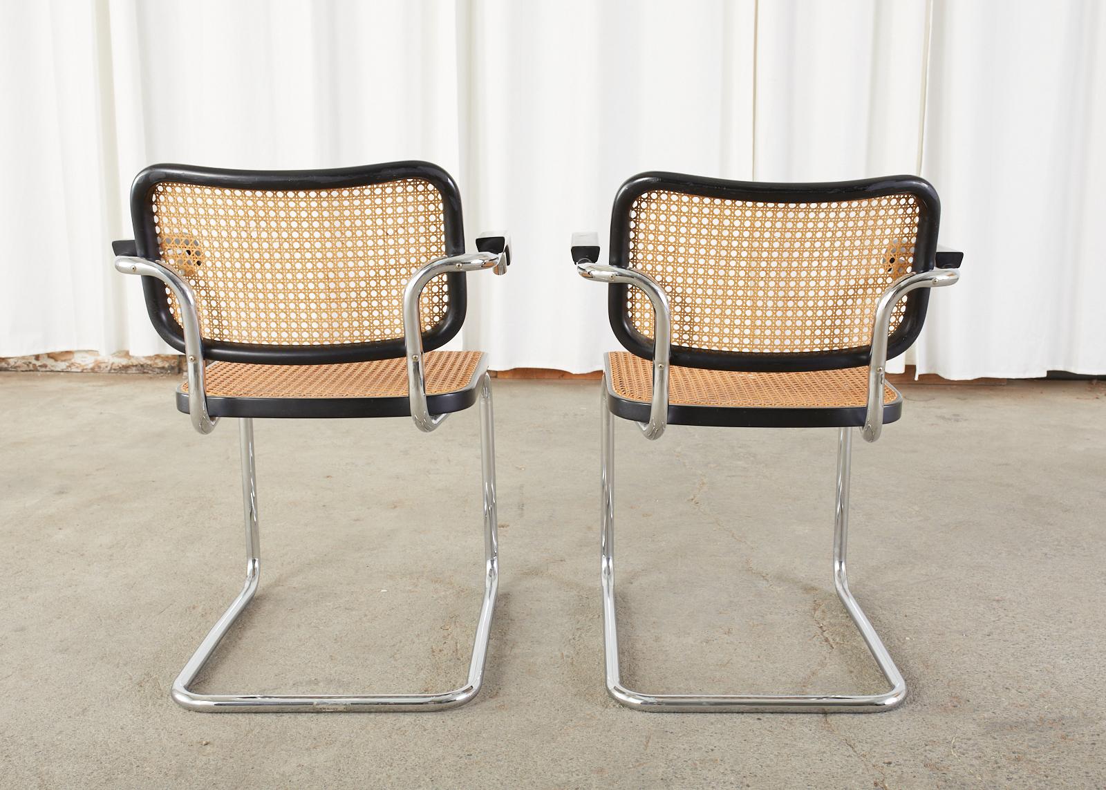 Set of Four Marcel Breuer Cesca B32 Cane Armchairs 9