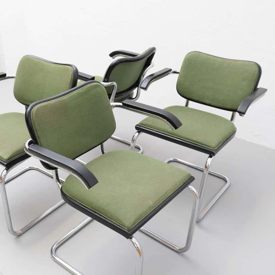Steel Set of Four Marcel Breuer Cesca Chairs by Gavina, circa 1970 For Sale