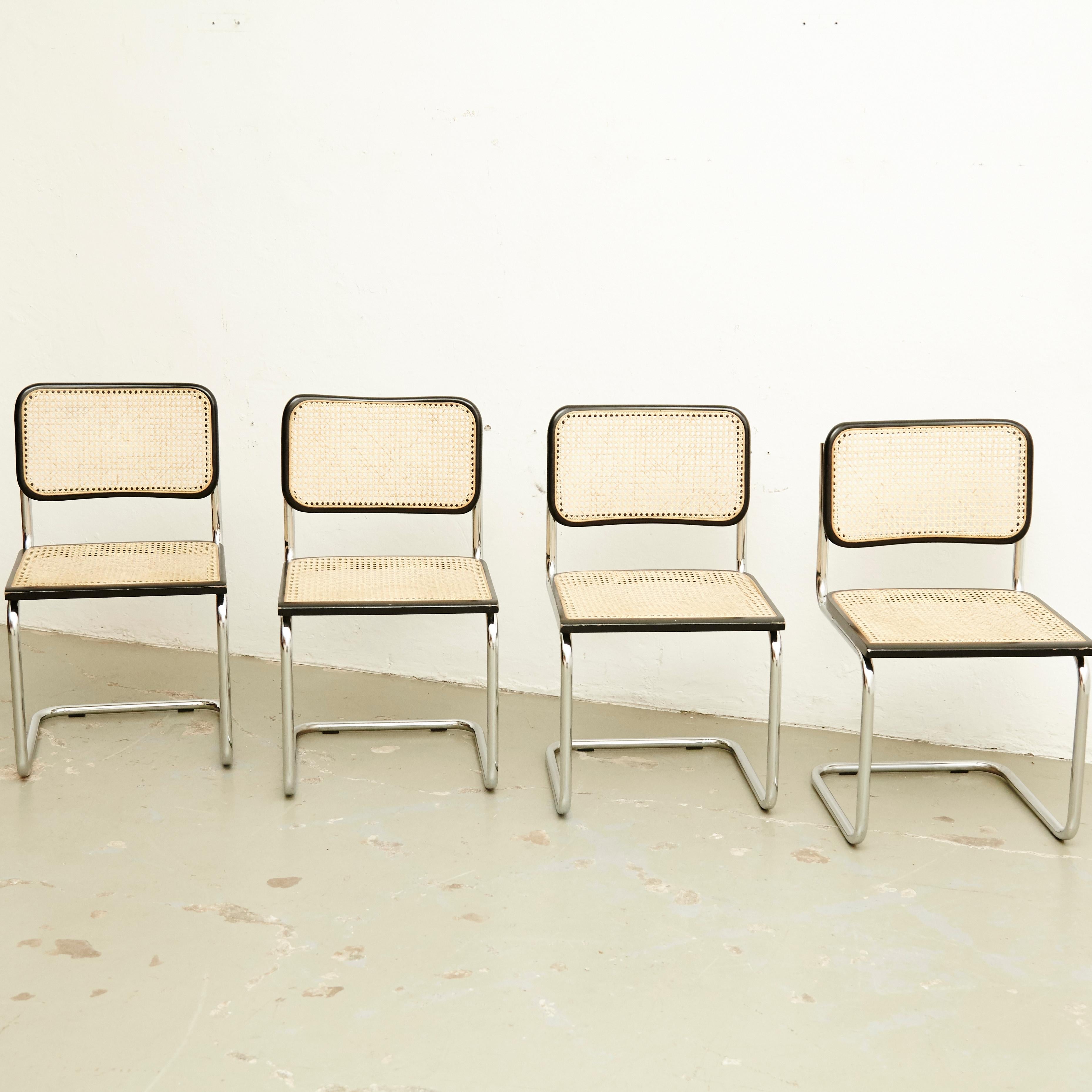 Mid-Century Modern Set of Four Marcel Breuer Cesca Chairs, circa 1970