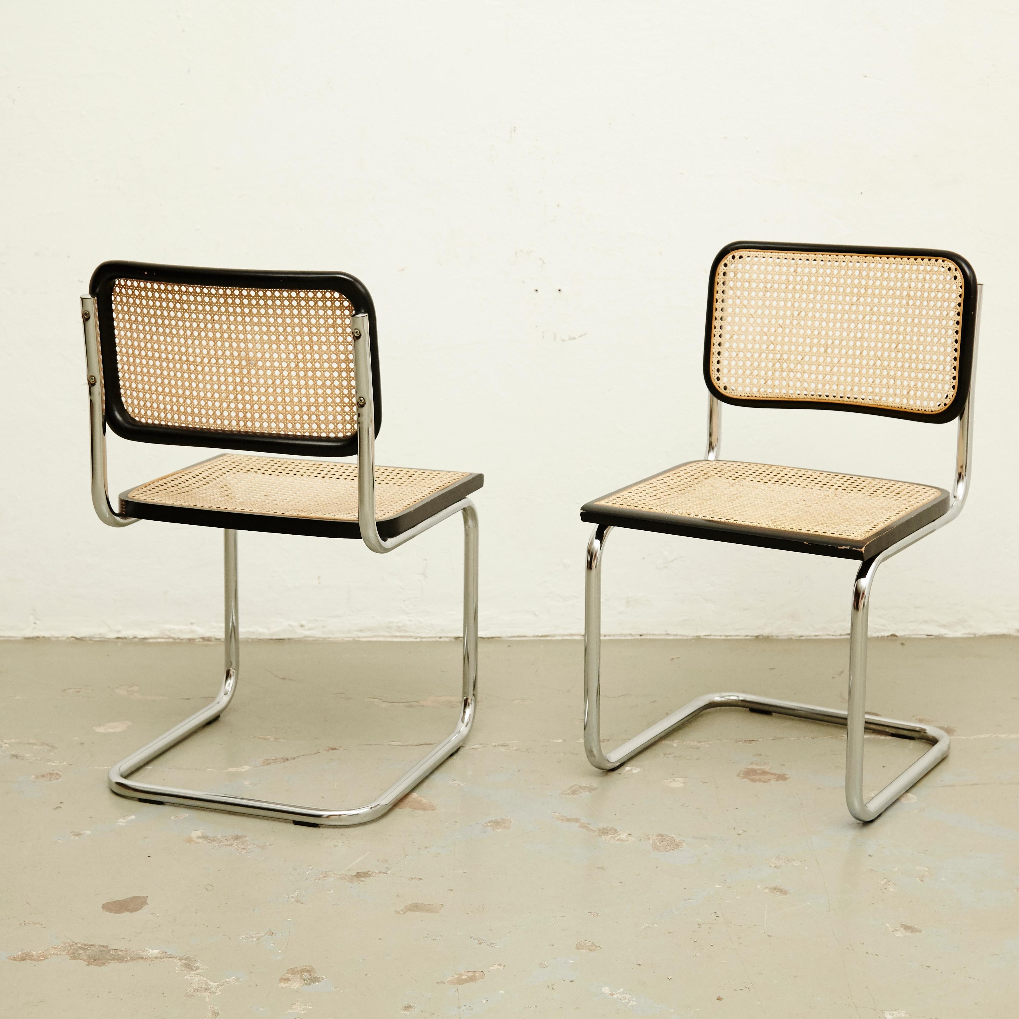 Italian Set of Four Marcel Breuer Cesca Chairs, circa 1970