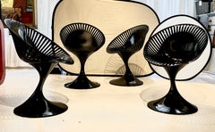 Set di quattro sedie Marcello Ziliani per Casprini nero lucido