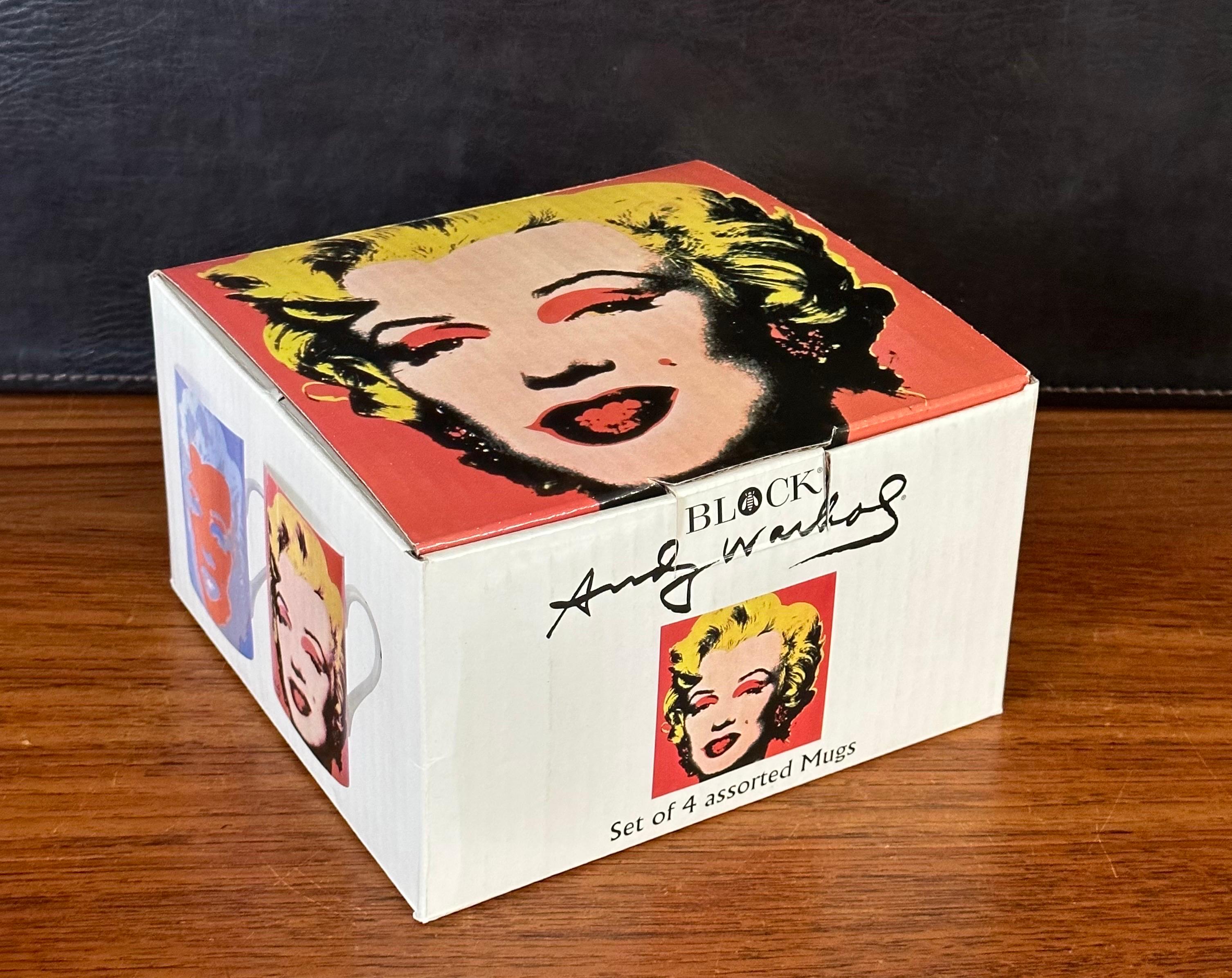 Set of Four Marilyn Monroe Ceramic Coffee Mugs in Box by Andy Warhol for Block  For Sale 8