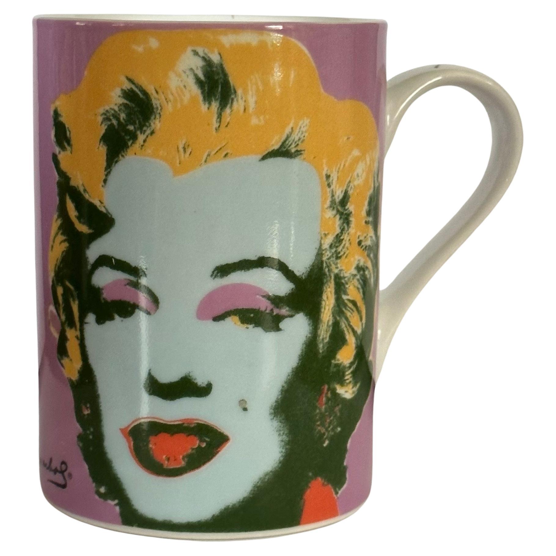 Set of Four Marilyn Monroe Ceramic Coffee Mugs in Box by Andy Warhol for Block  In Good Condition For Sale In San Diego, CA