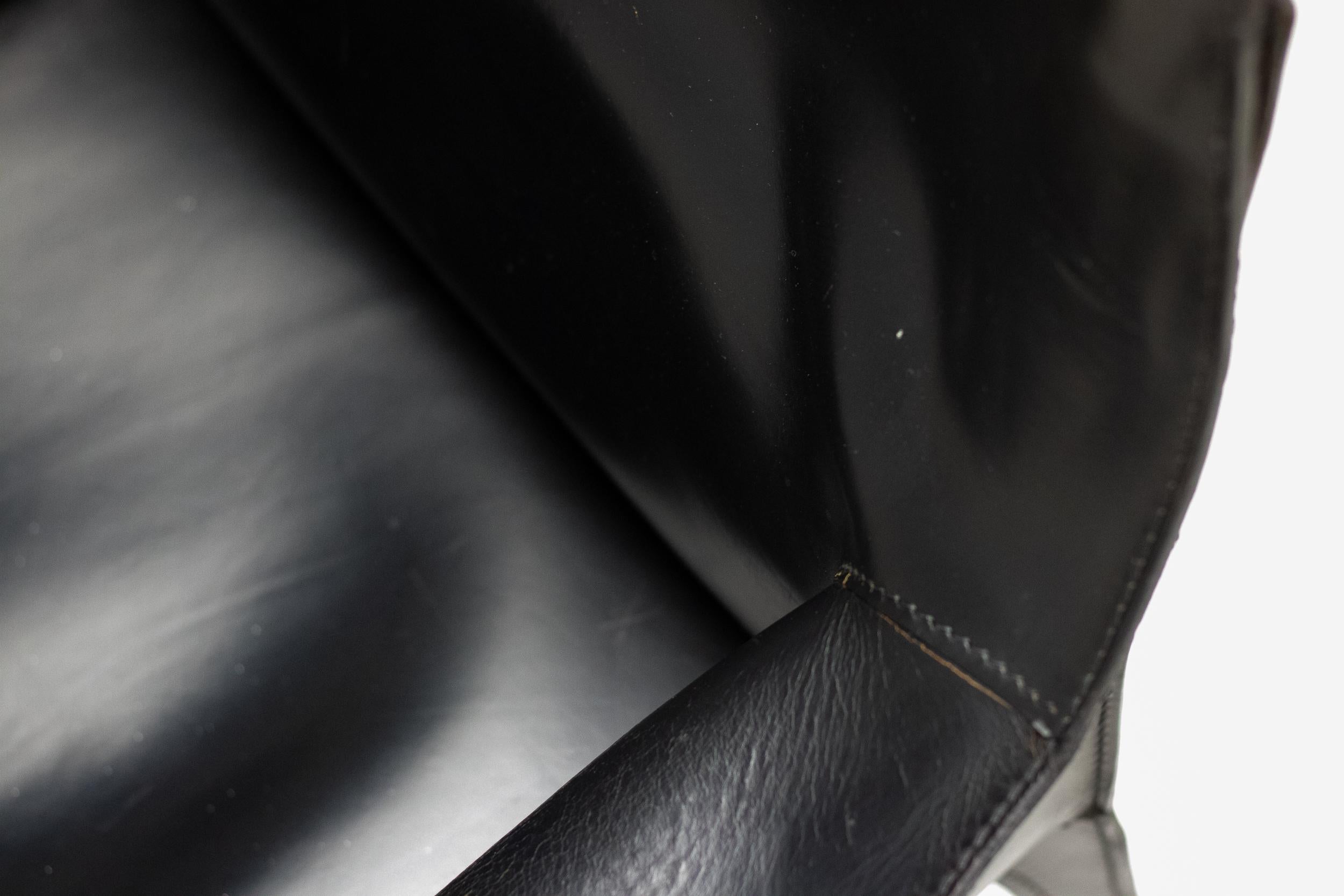 Italian Set of Four Mario Bellini Black Leather Cassina CAB Armchairs For Sale