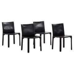 Set of four Mario Bellini Cab 412 chairs Cassina, Italy, 1977