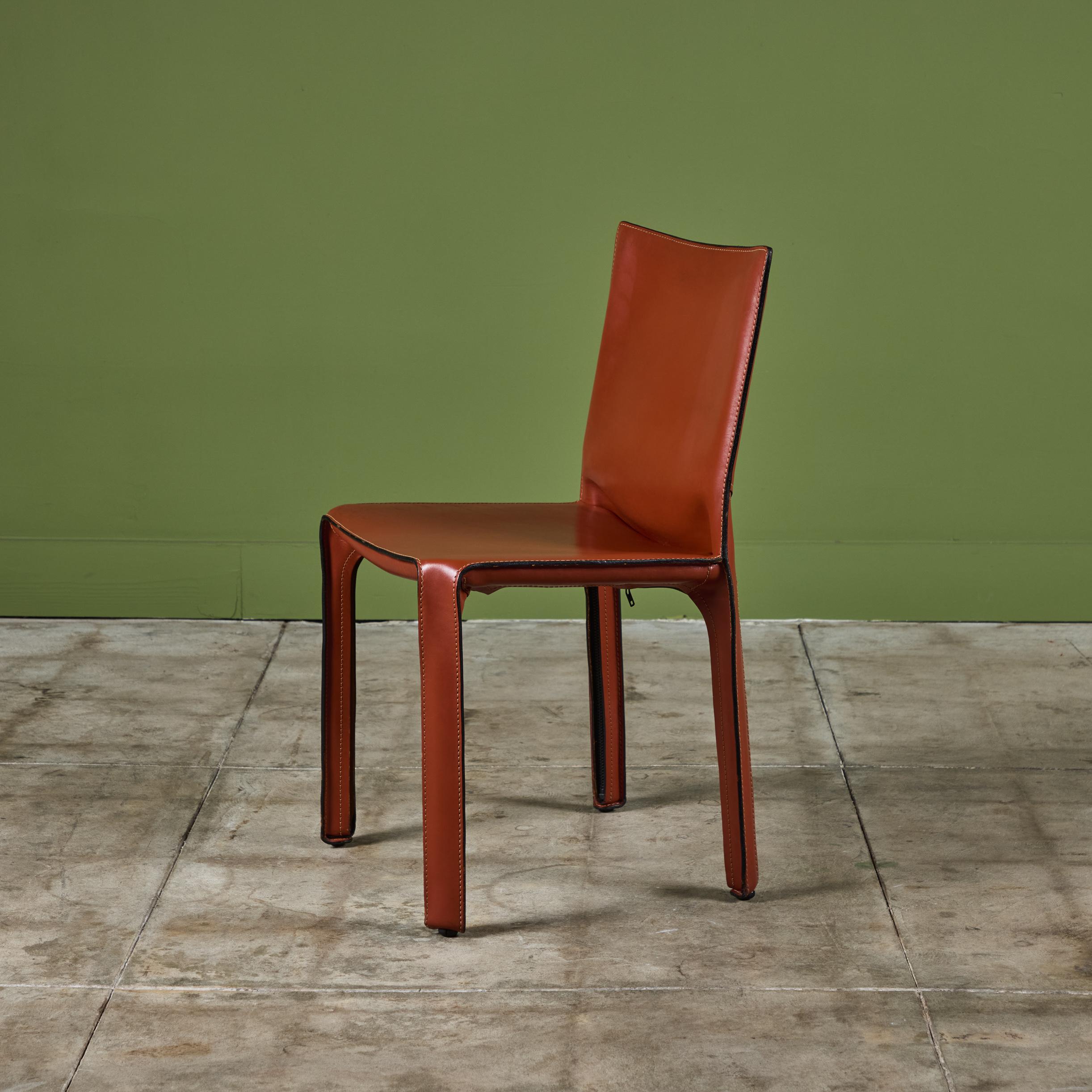 Set of Four Mario Bellini Cab Side Chairs for Cassina 3