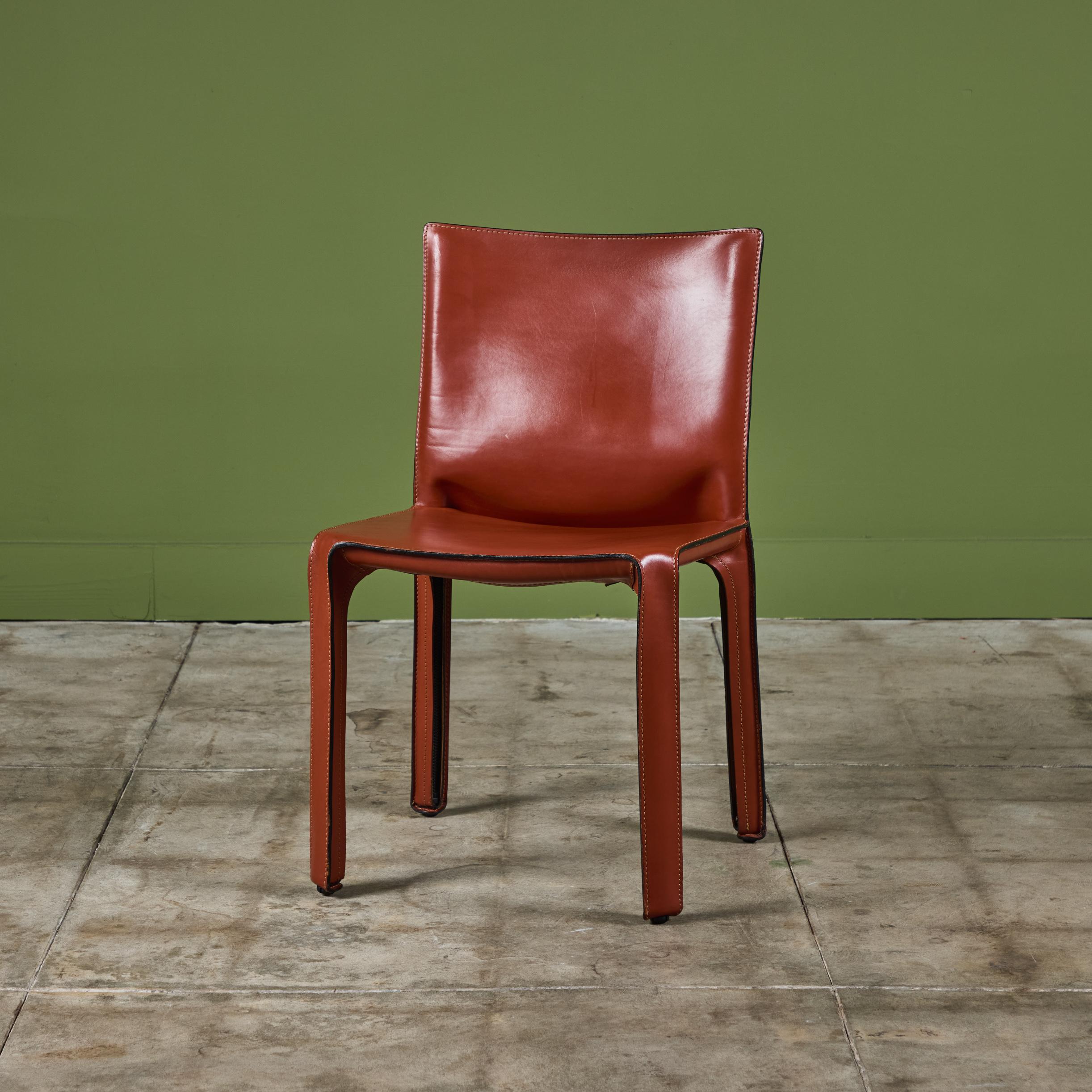 Set of Four Mario Bellini Cab Side Chairs for Cassina 4