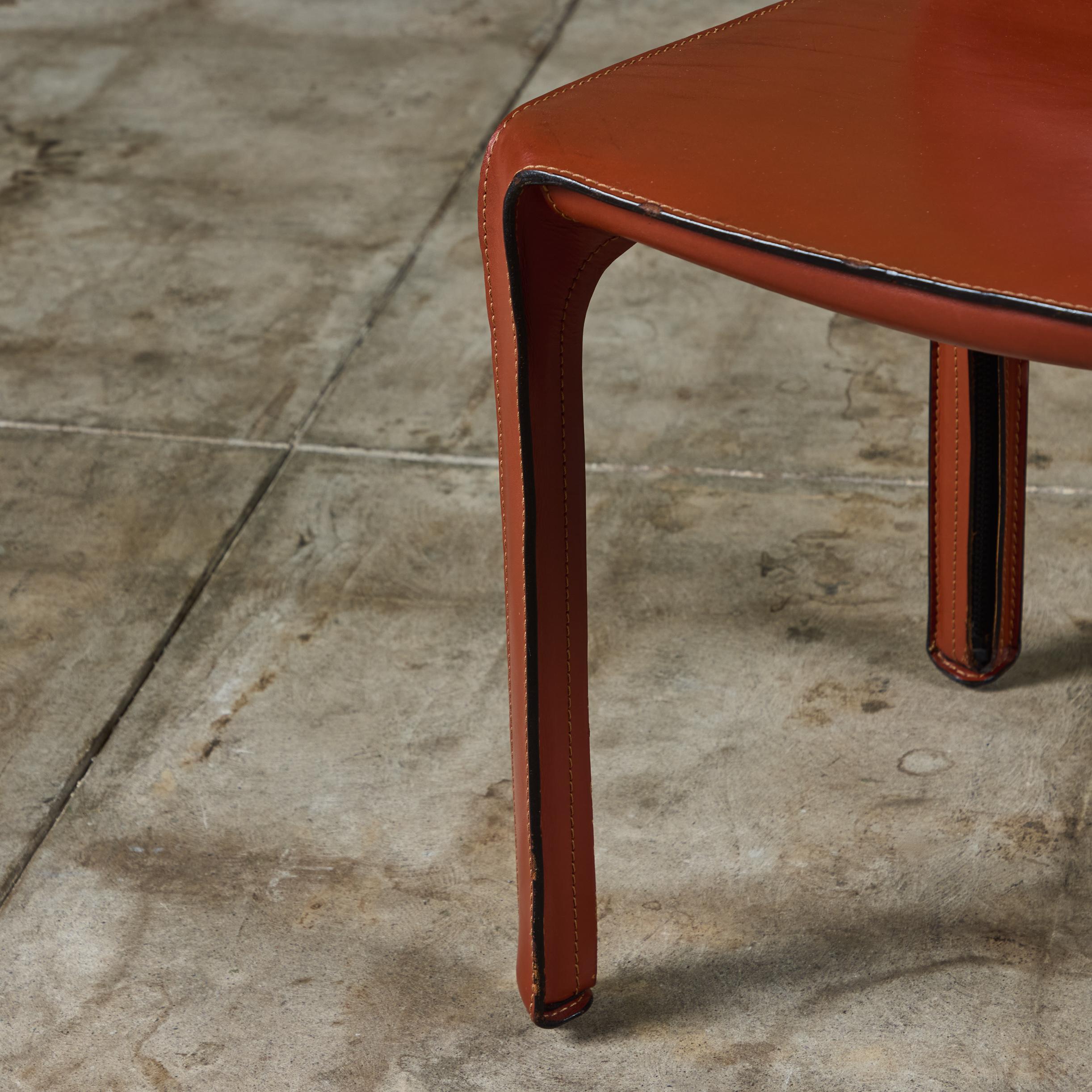 Set of Four Mario Bellini Cab Side Chairs for Cassina 5