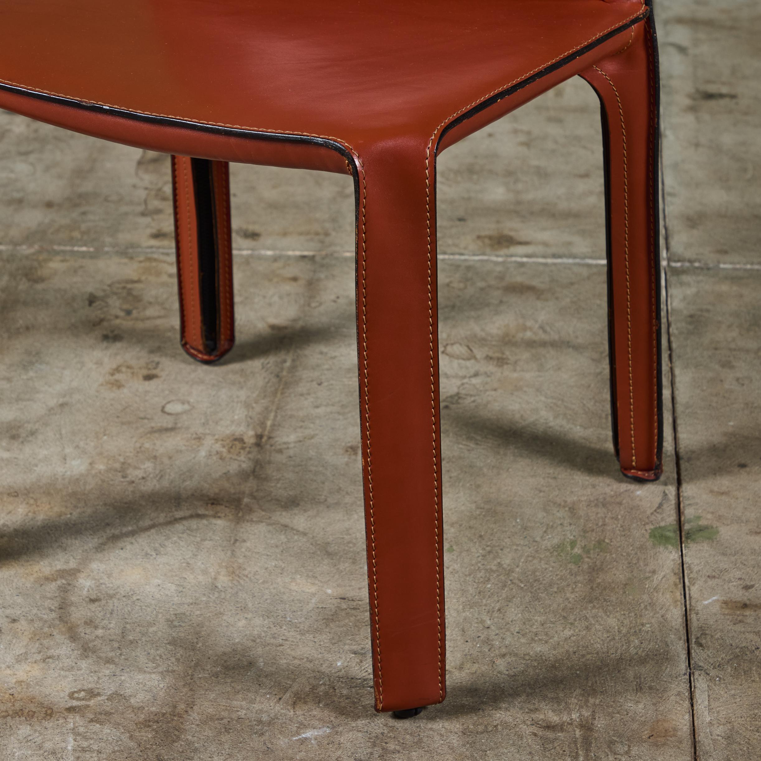 Set of Four Mario Bellini Cab Side Chairs for Cassina 6