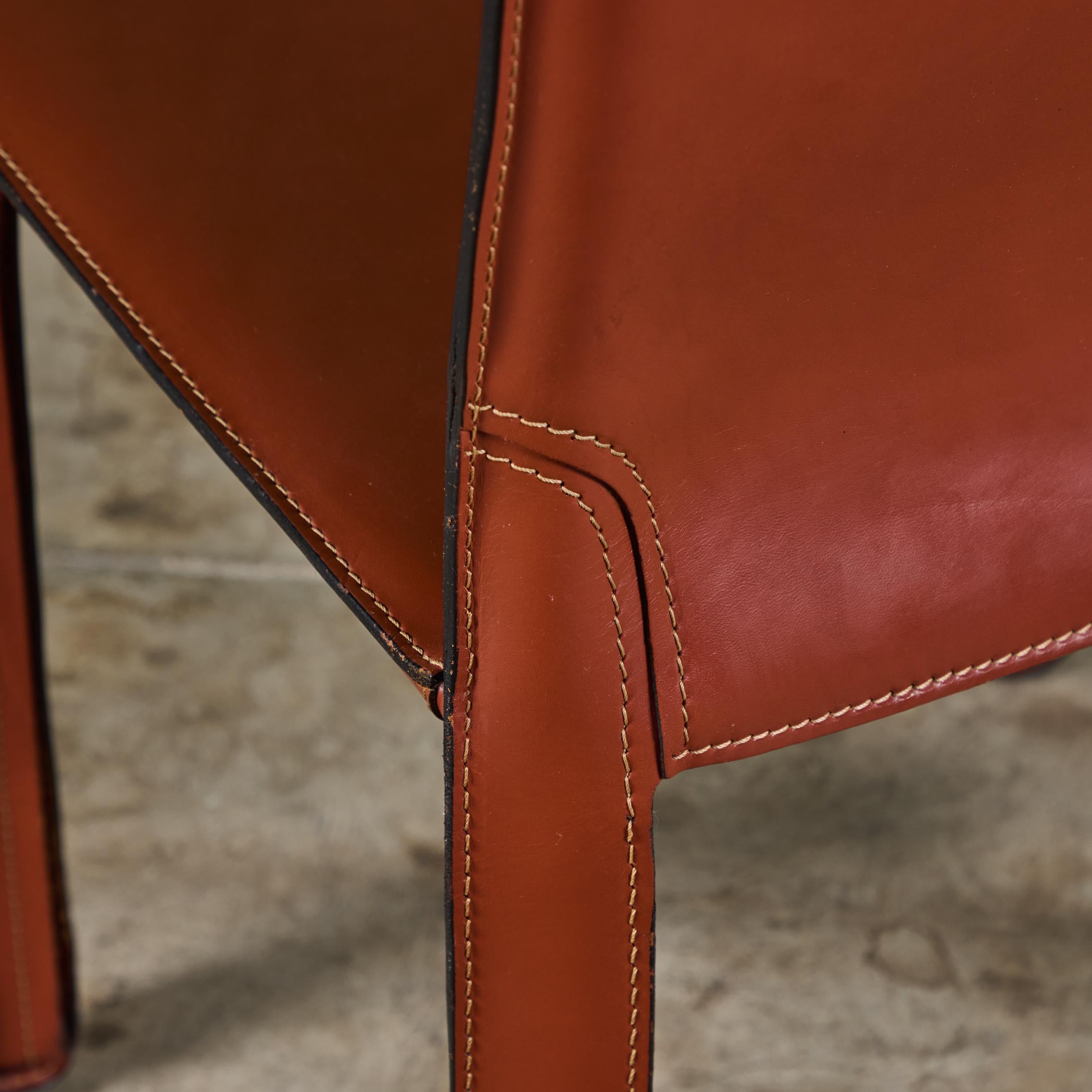 Set of Four Mario Bellini Cab Side Chairs for Cassina 8