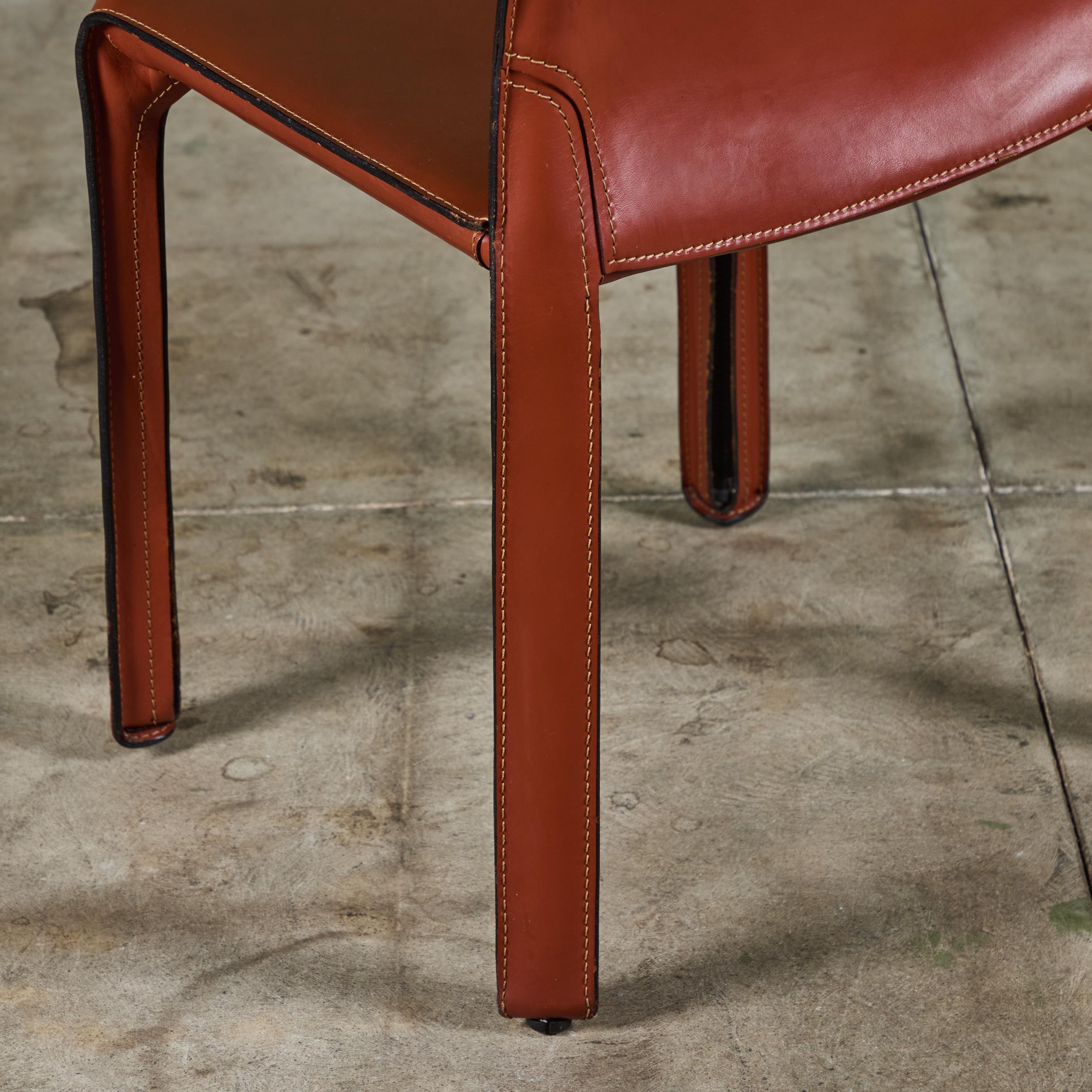 Set of Four Mario Bellini Cab Side Chairs for Cassina 9