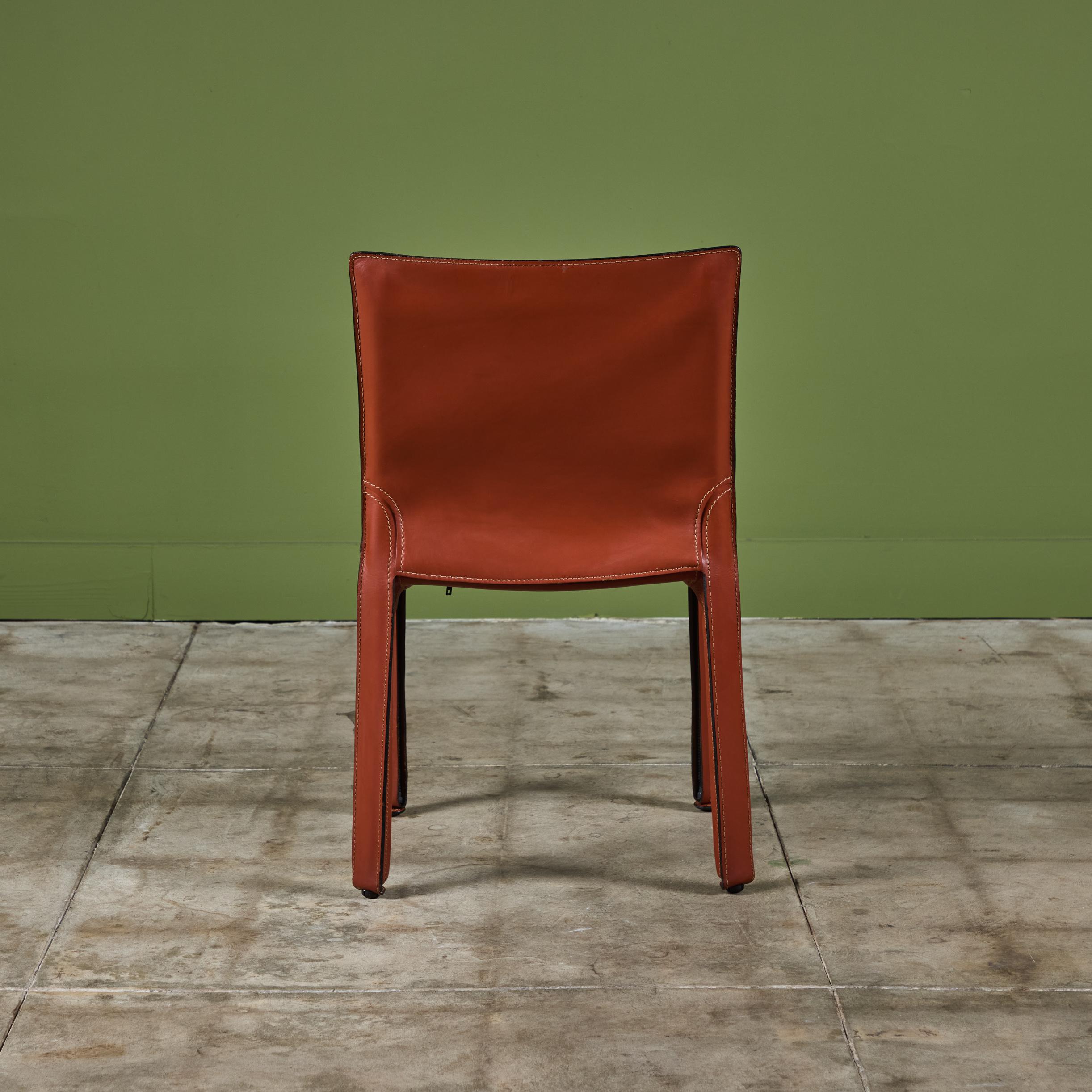 Set of Four Mario Bellini Cab Side Chairs for Cassina 1