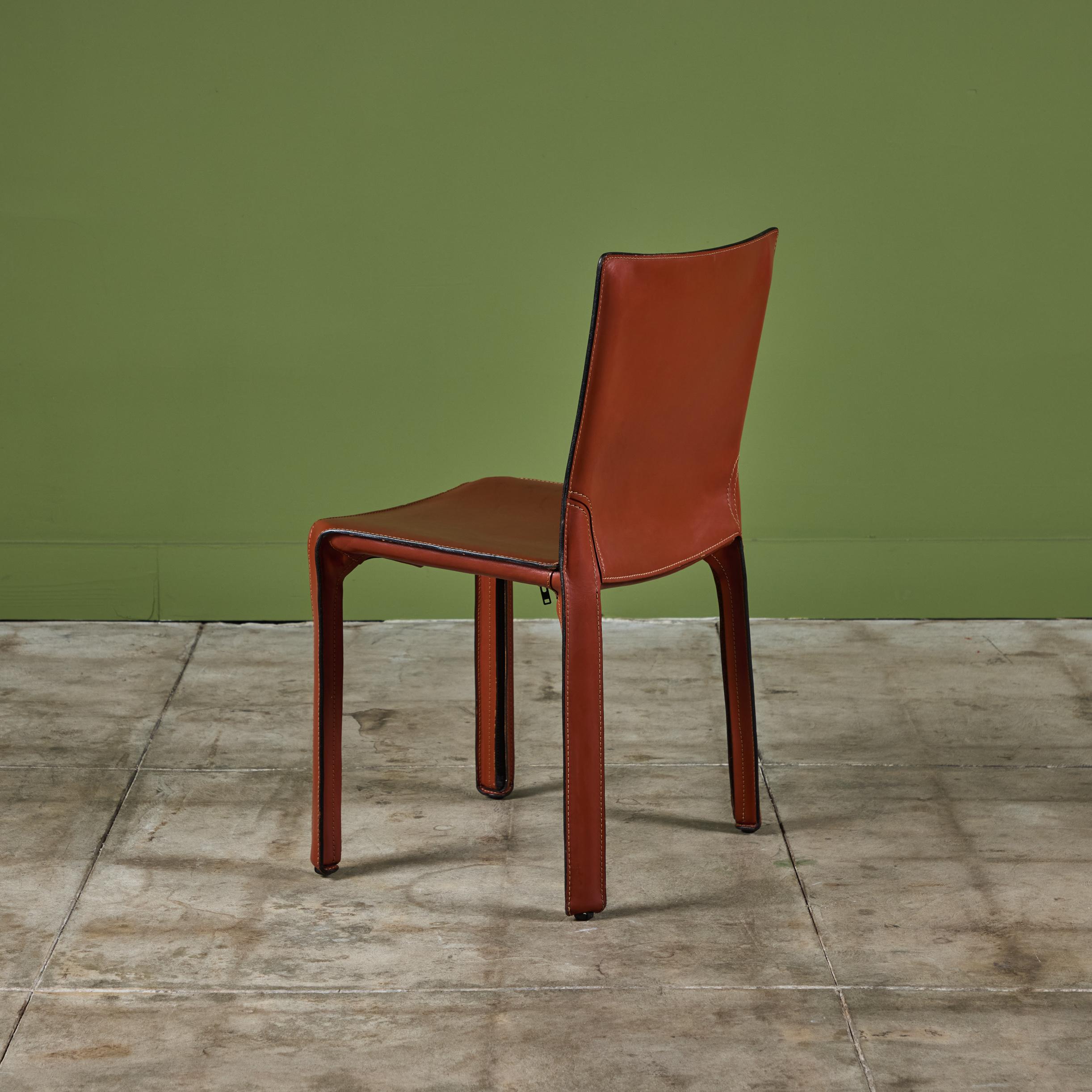 Set of Four Mario Bellini Cab Side Chairs for Cassina 2