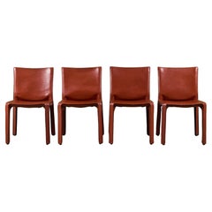 Set of Four Mario Bellini Cab Side Chairs for Cassina